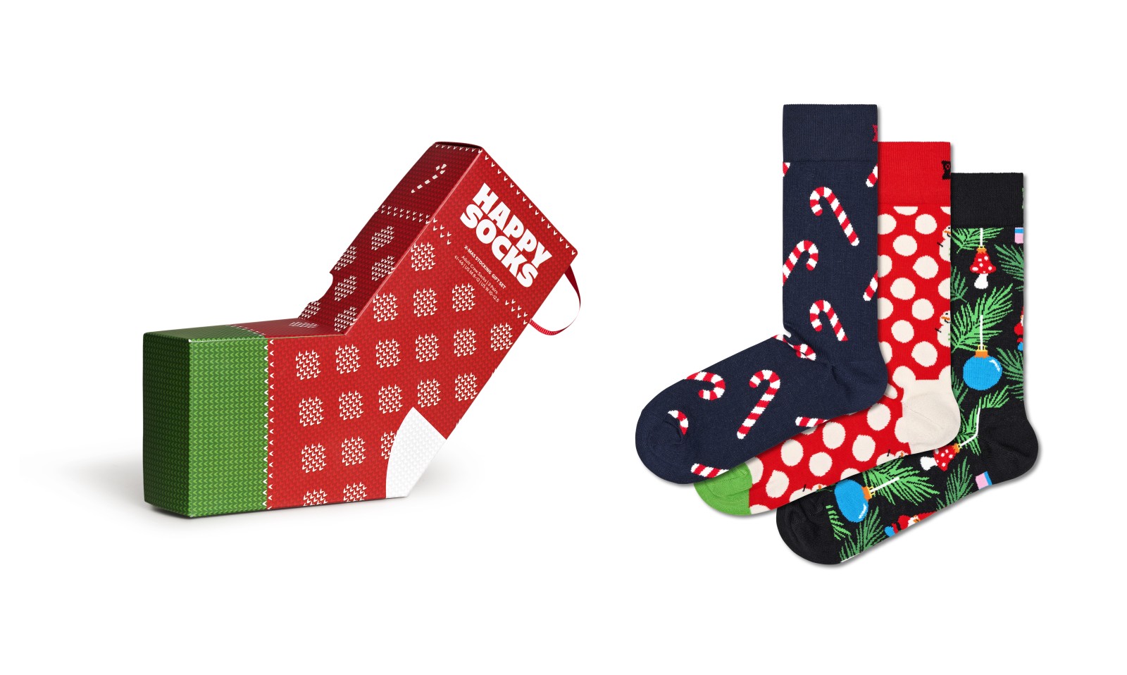 Happy Socks X-Mas Stocking Socks Gift Set (3-pack), unisex sokken in cadeauverpakking