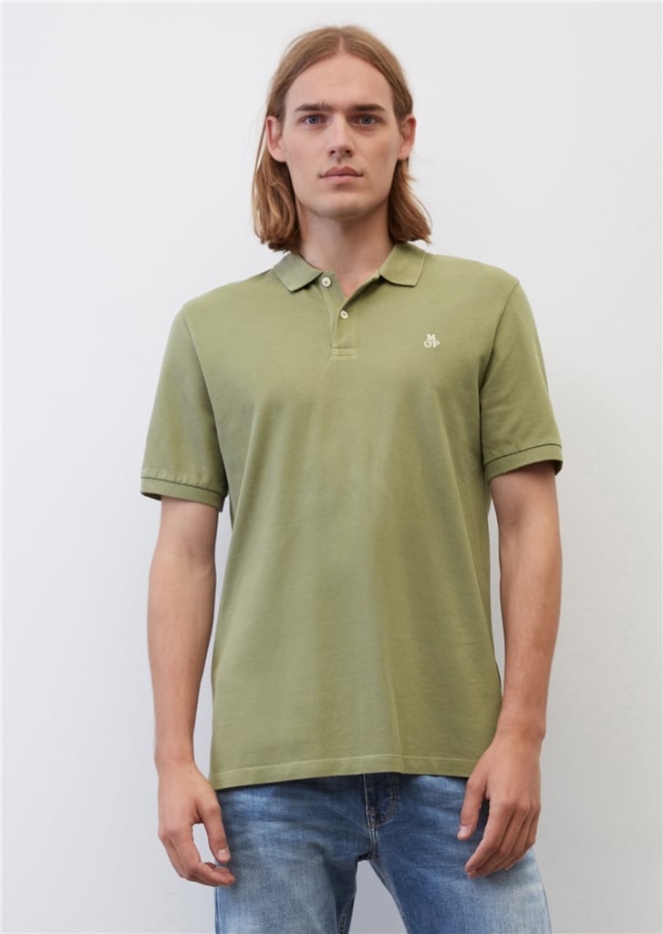 Marc O'Polo regular fit polo, heren poloshirt, olijfgroen