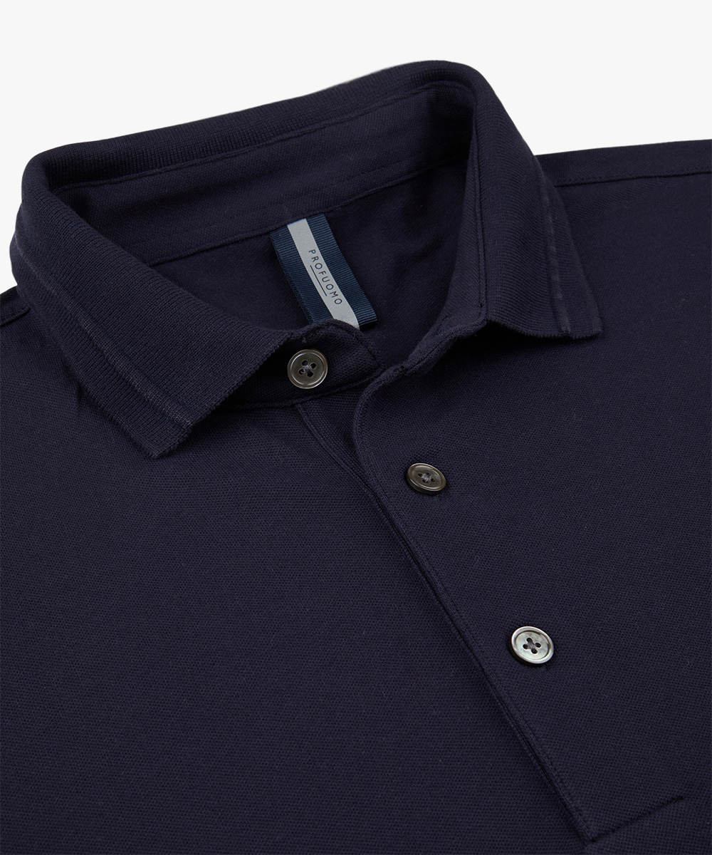 Profuomo slim fit heren polo, navy blauw