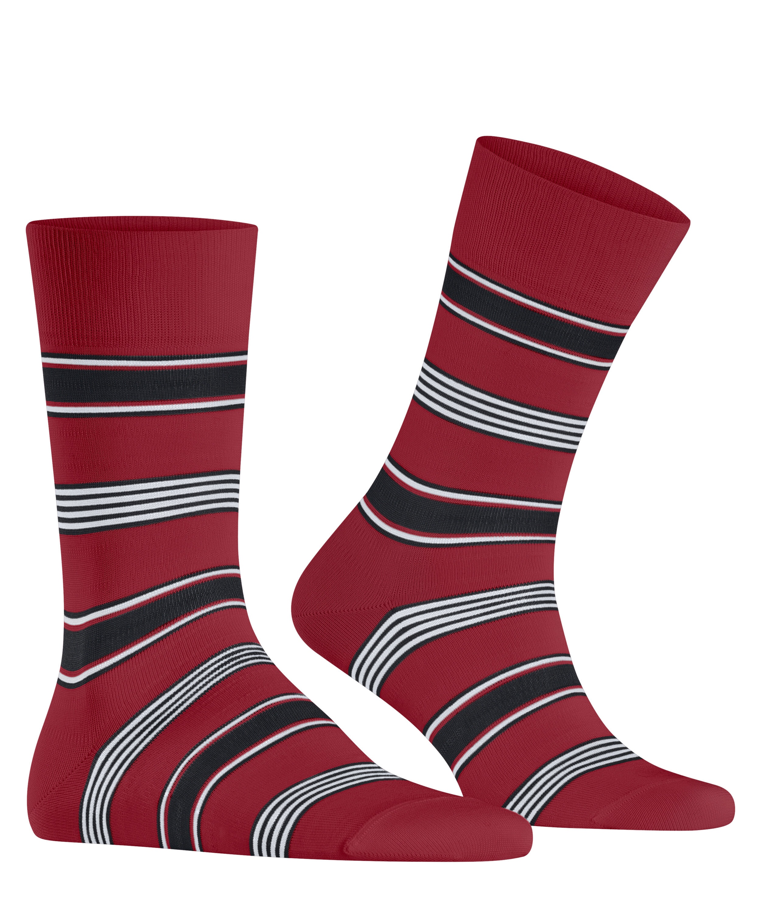 FALKE Marina Stripe herensokken, rood (scarlet)