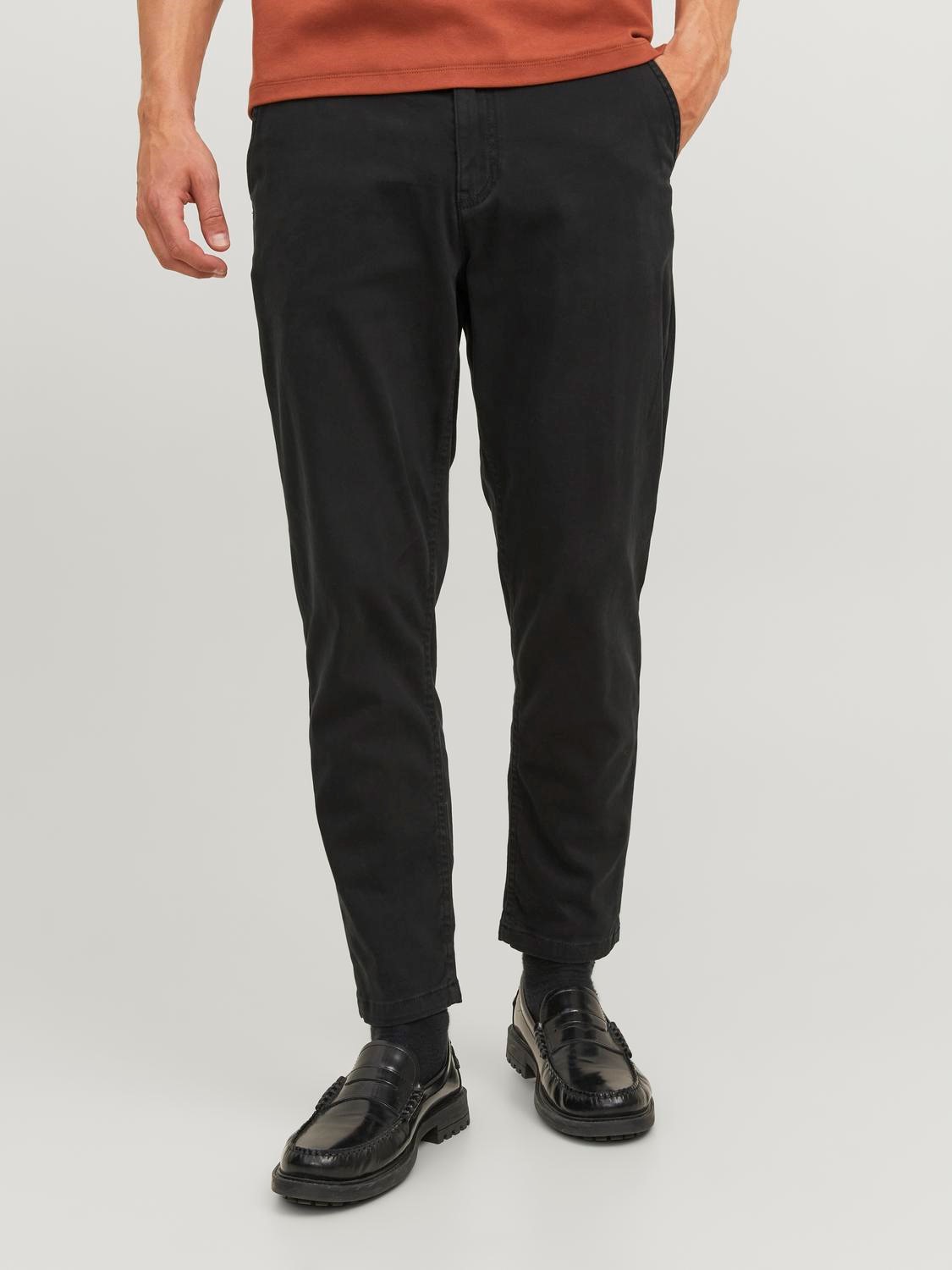 JACK & JONES Ace Harlow Chino loose fit, heren chino, zwart