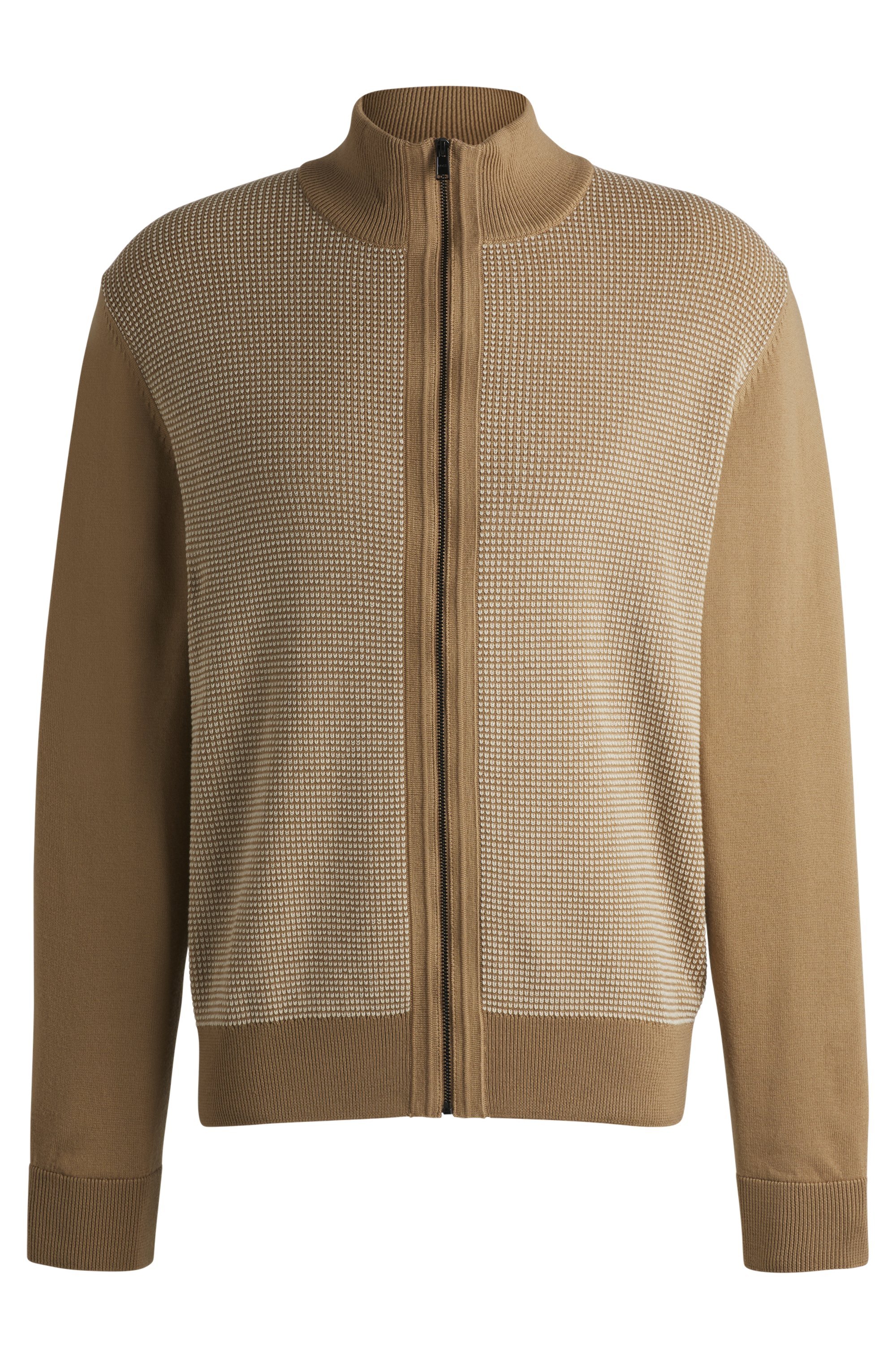 BOSS Daveto regular fit vest wol, heren vest middeldik, beige