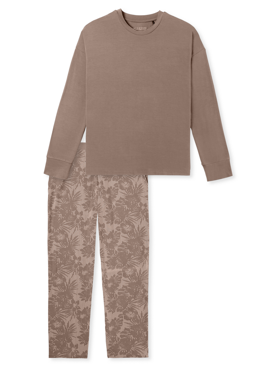 SCHIESSER selected! premium inspiration pyjamaset, dames pyjama van lange klei