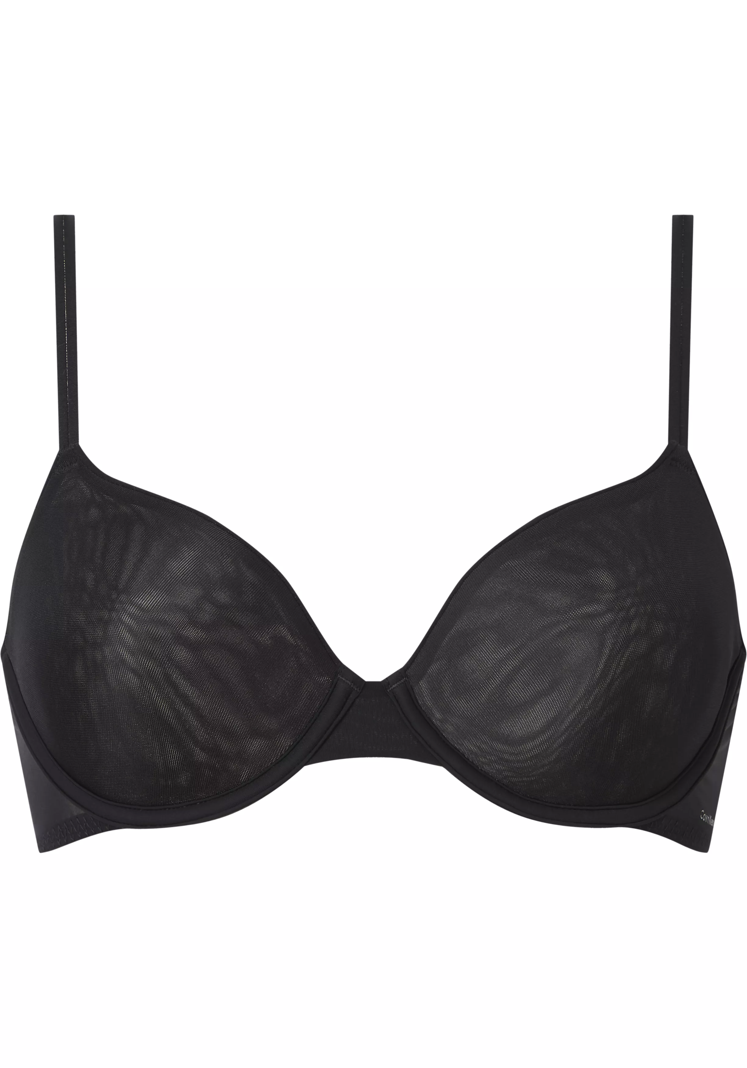 Calvin Klein dames Sheer Marquisette lightly lined demi bra, beugel BH, zwart