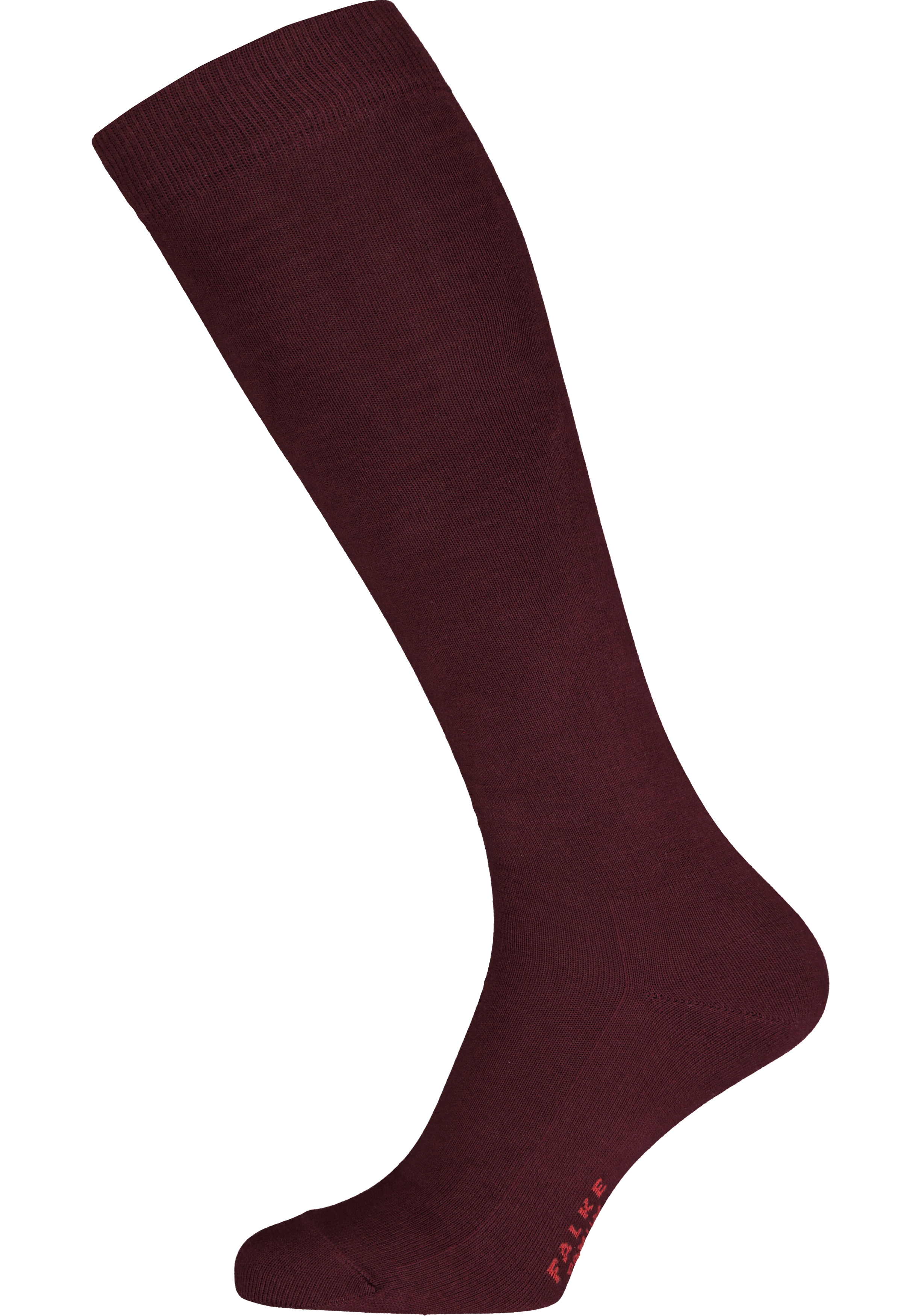 FALKE Family dames kniekousen, katoen, bordeaux rood (barolo)