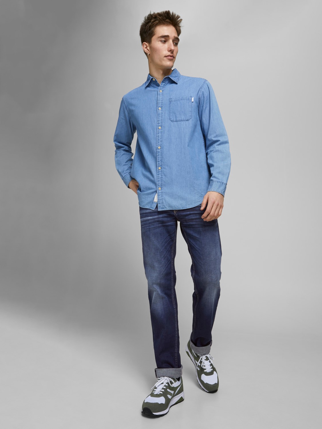 JACK & JONES Clark Original Jos regular fit, heren jeans, denimblauw