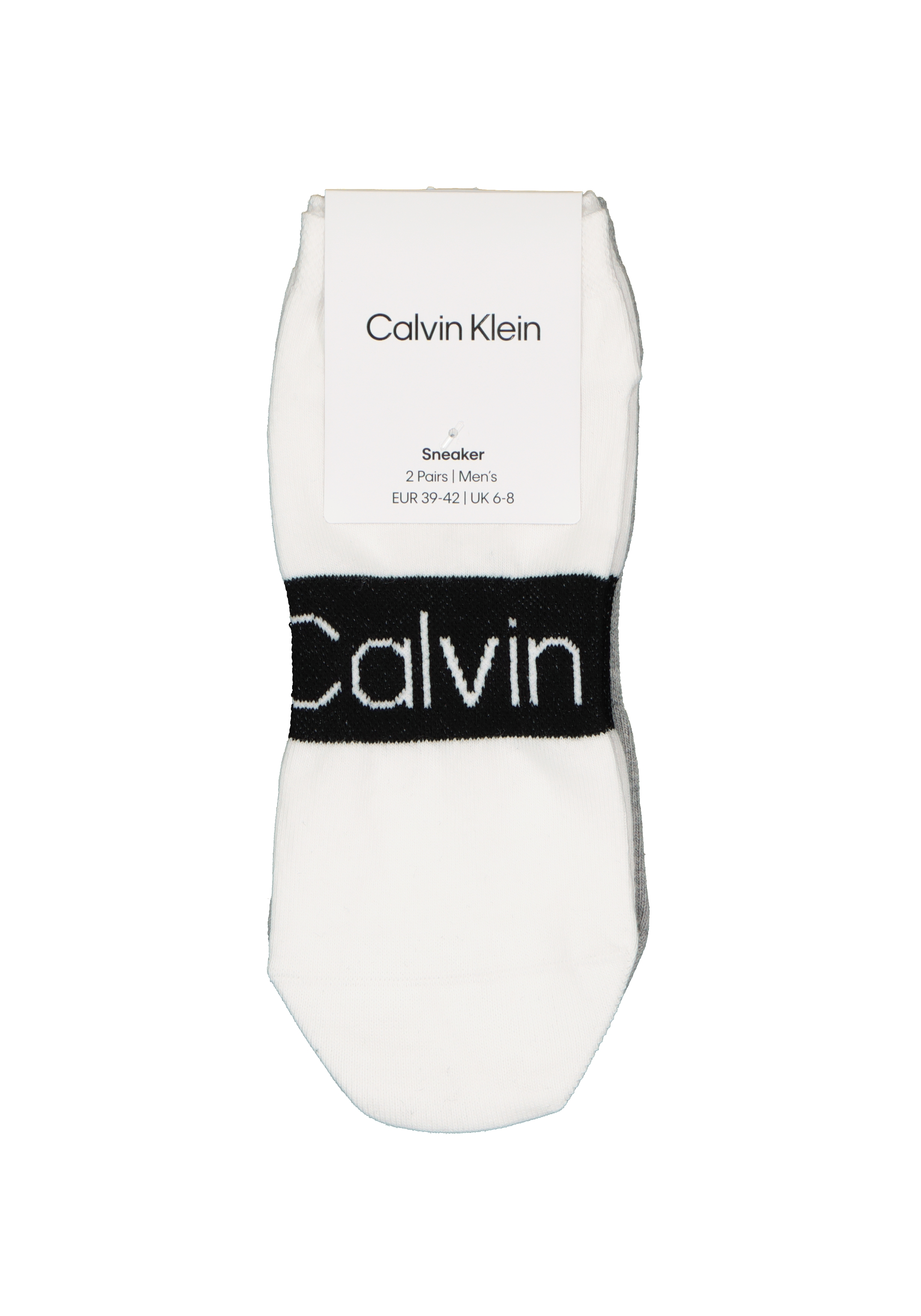 Calvin Klein herensokken Dirk (2-pack), enkelsokken, wit en grijs met logo