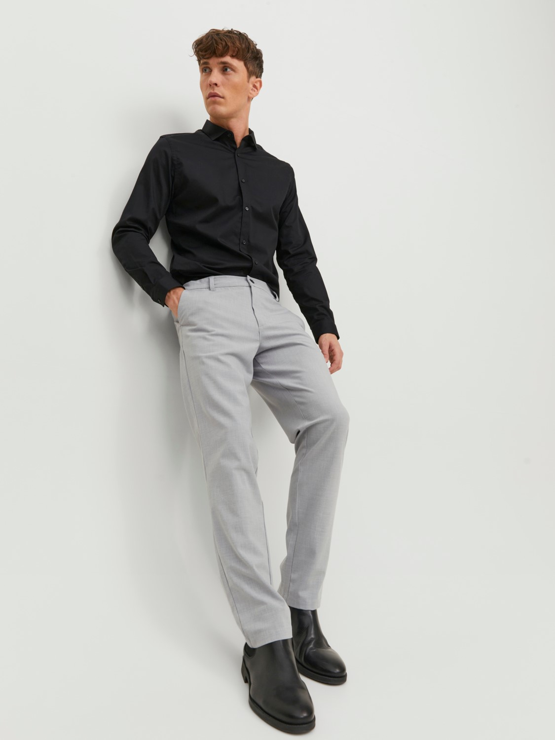 JACK & JONES Ollie Benji regular fit, heren chino, grijs