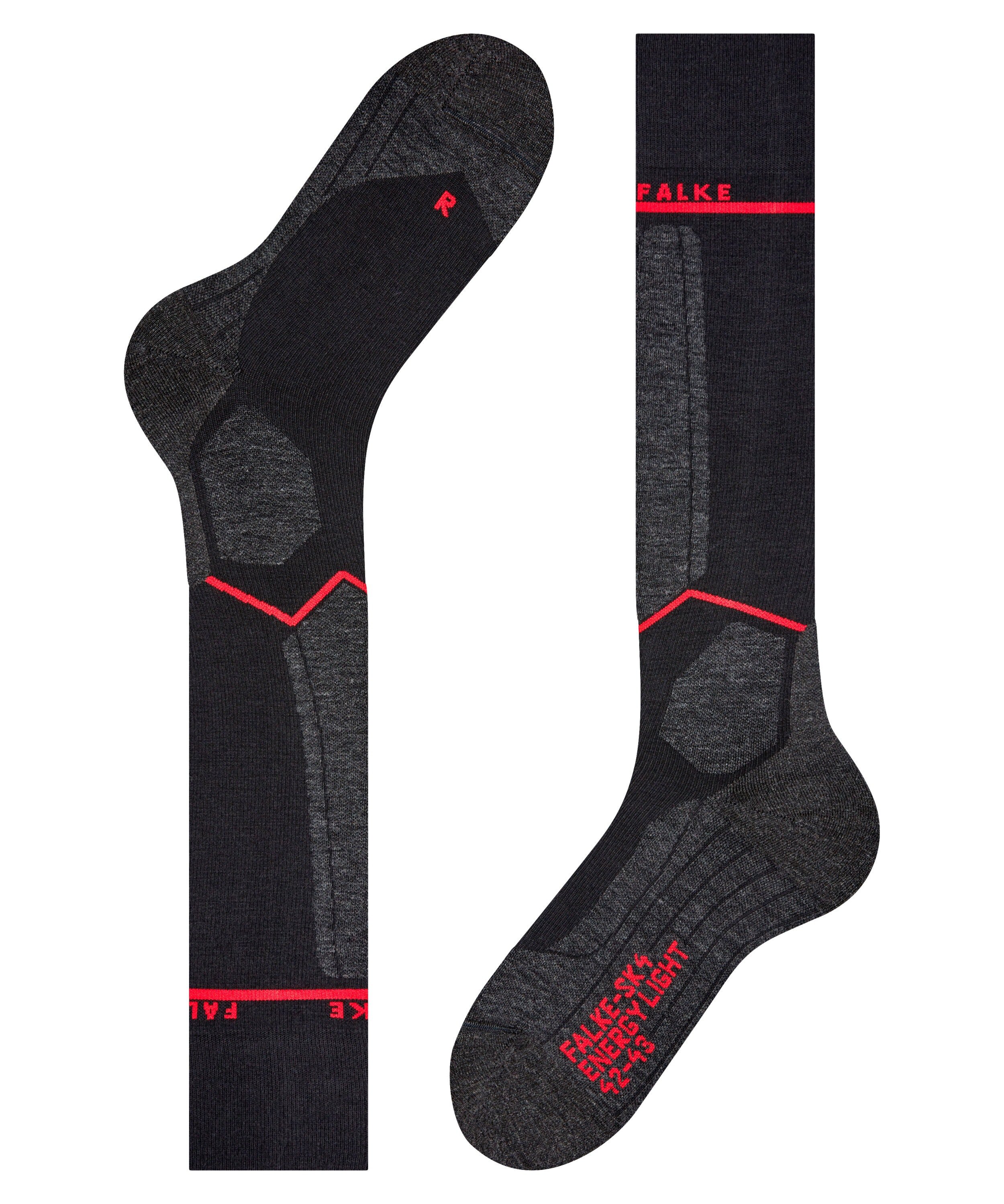 FALKE SK4 Advanced Compression Light heren skiing kniekousen, zwart (black-mix)