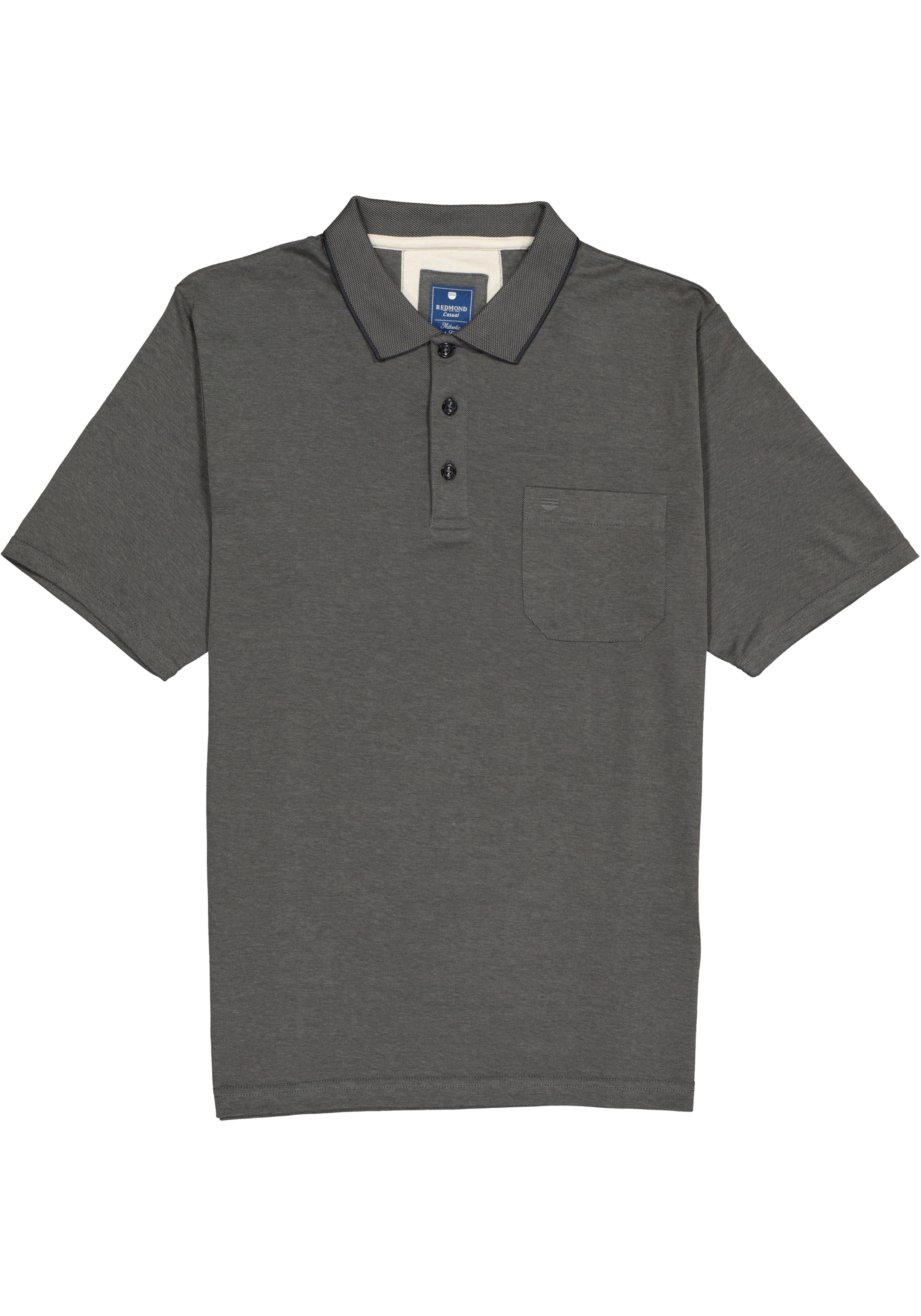 Redmond regular fit poloshirt, antraciet melange 