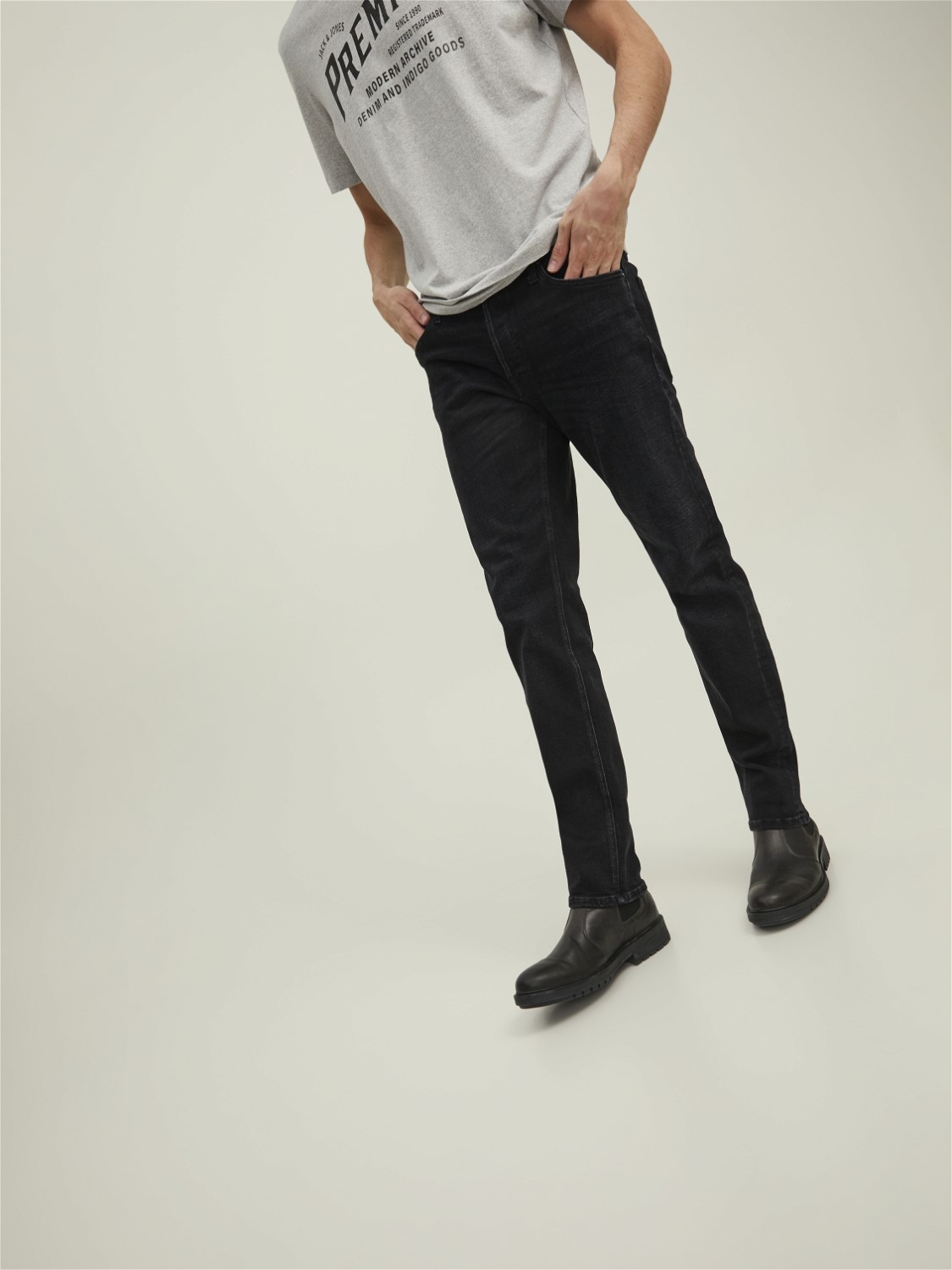 JACK & JONES Mike Original Jos regular fit, heren jeans, zwart denim