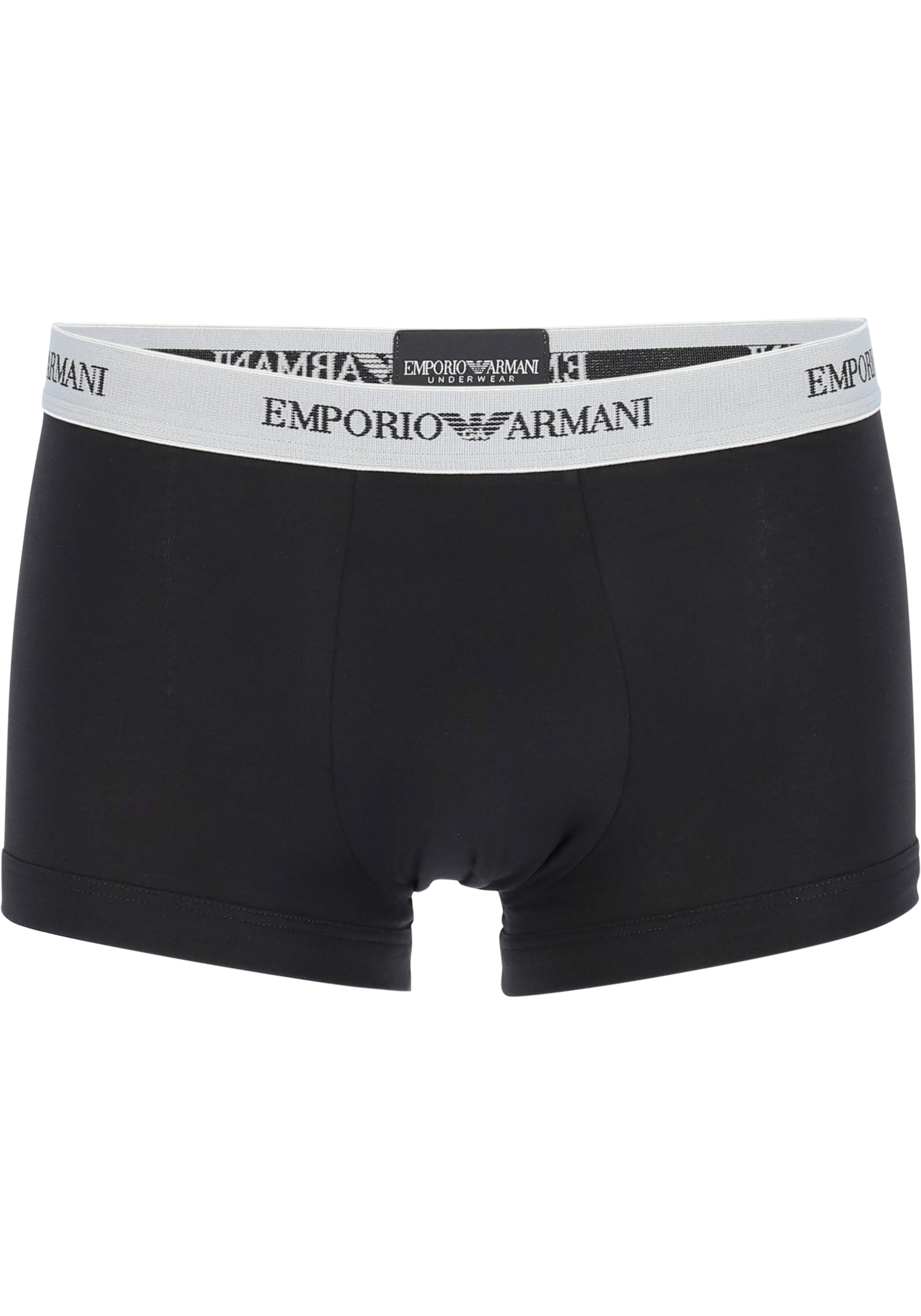 Emporio Armani Trunks Essential Core (3-pack), heren boxers kort, wit, zwart en grijs  