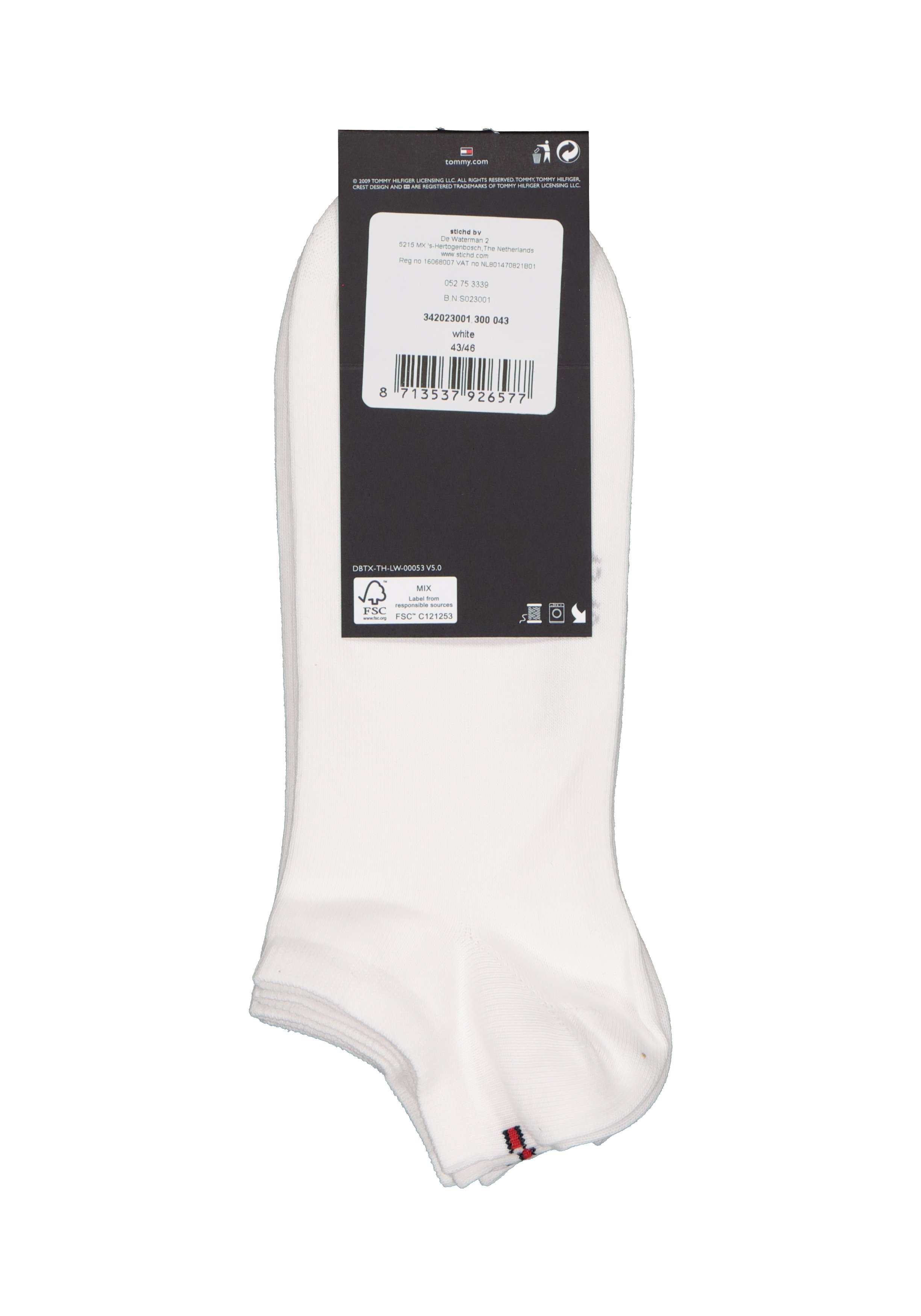 Tommy Hilfiger Sneaker Socks (2-pack), heren enkelsokken katoen, wit