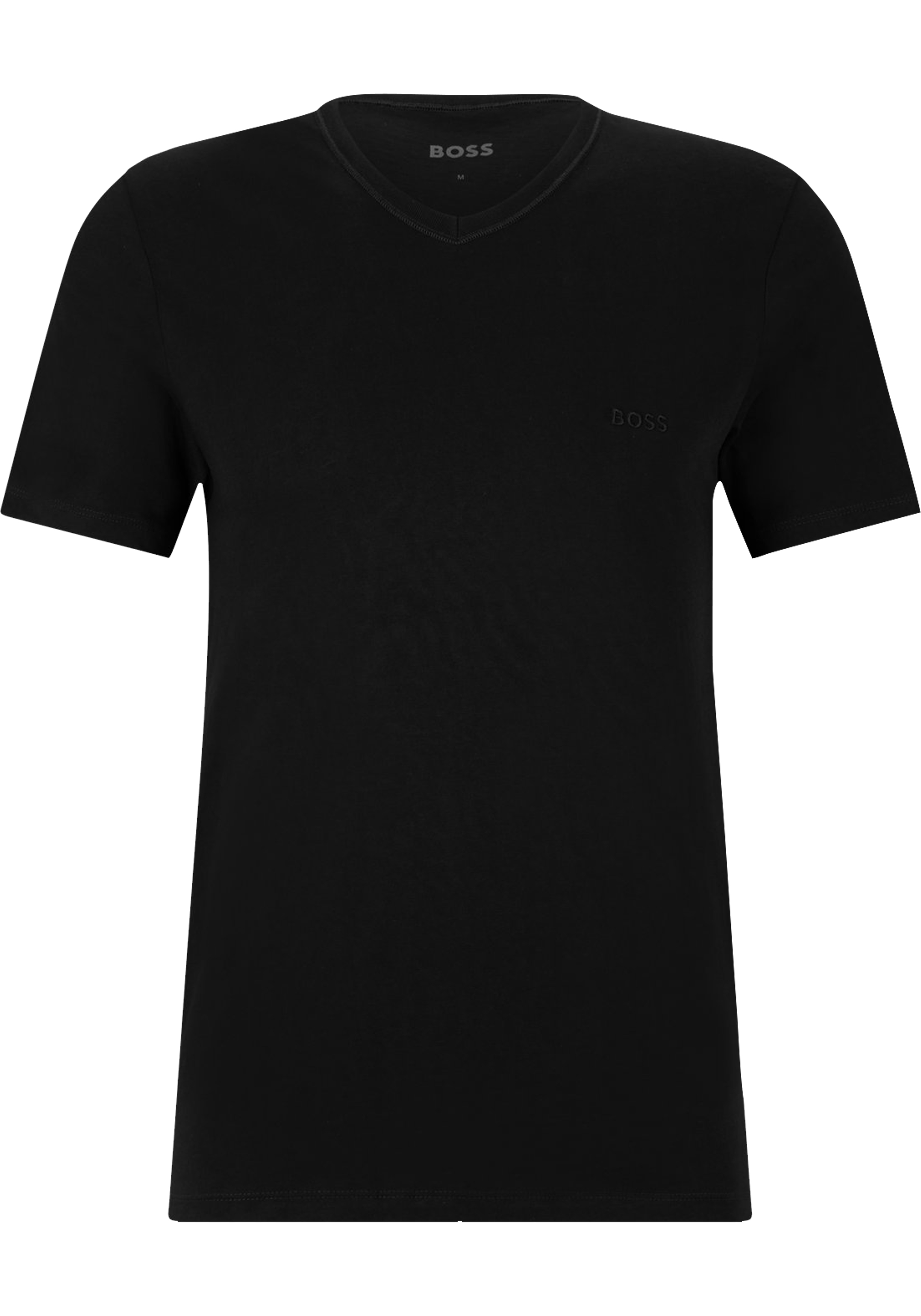 HUGO BOSS Classic T-shirts regular fit (3-pack), heren T-shirts V-hals, zwart