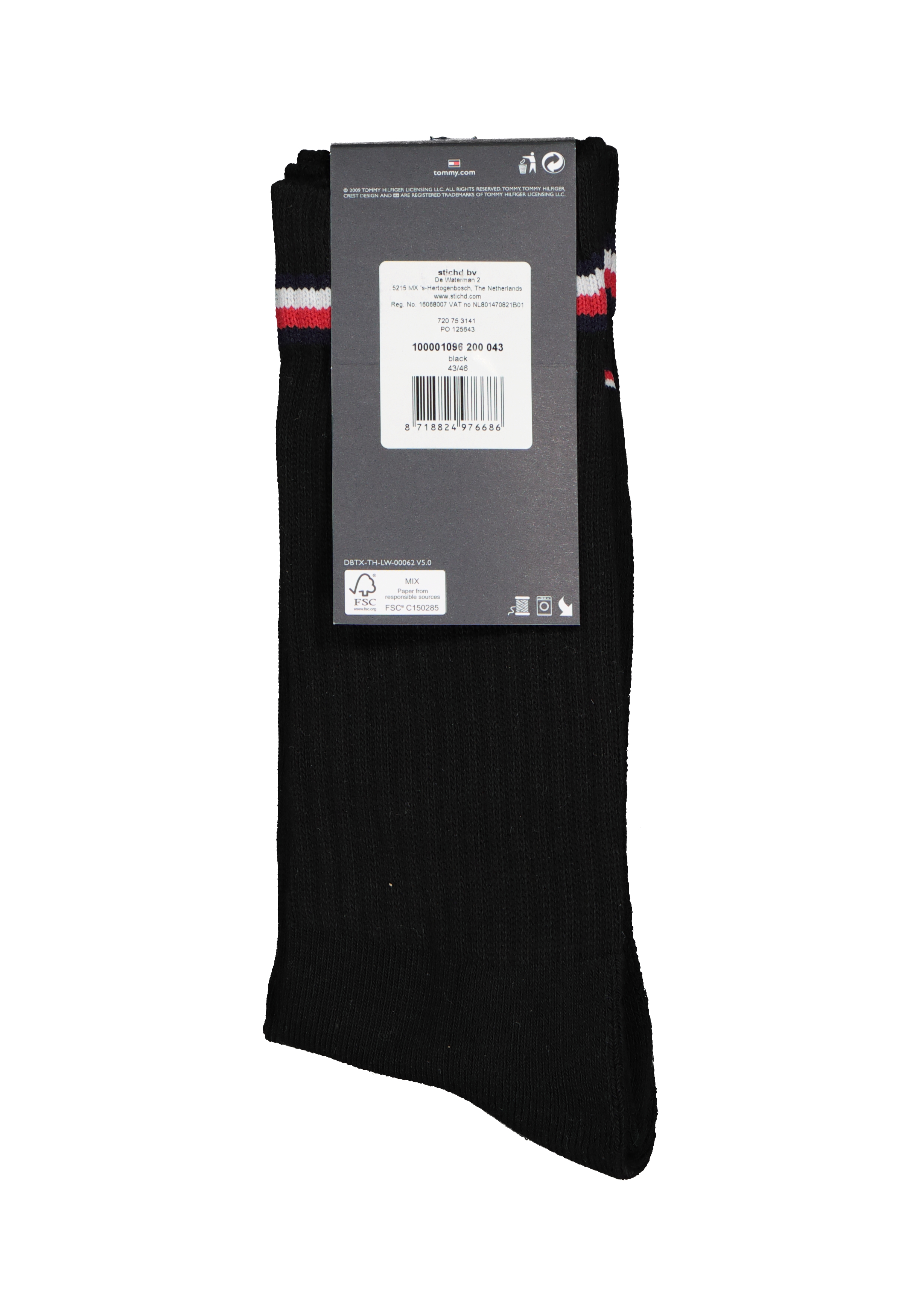 Tommy Hilfiger Iconic Sport Socks (2-pack), heren sportsokken katoen, zwart