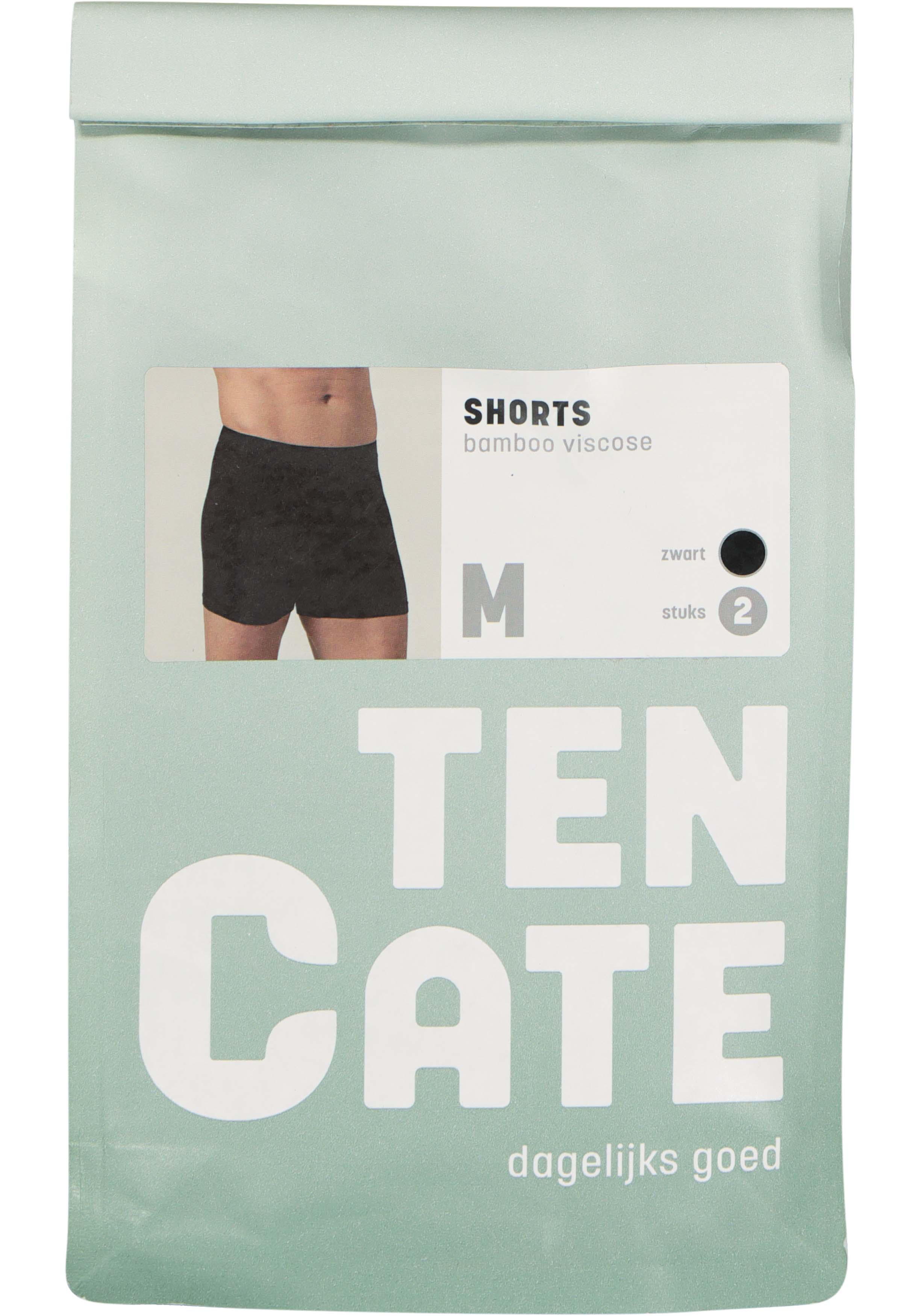 TEN CATE Basics men bamboo viscose shorts (2-pack), heren boxers normale lengte, zwart