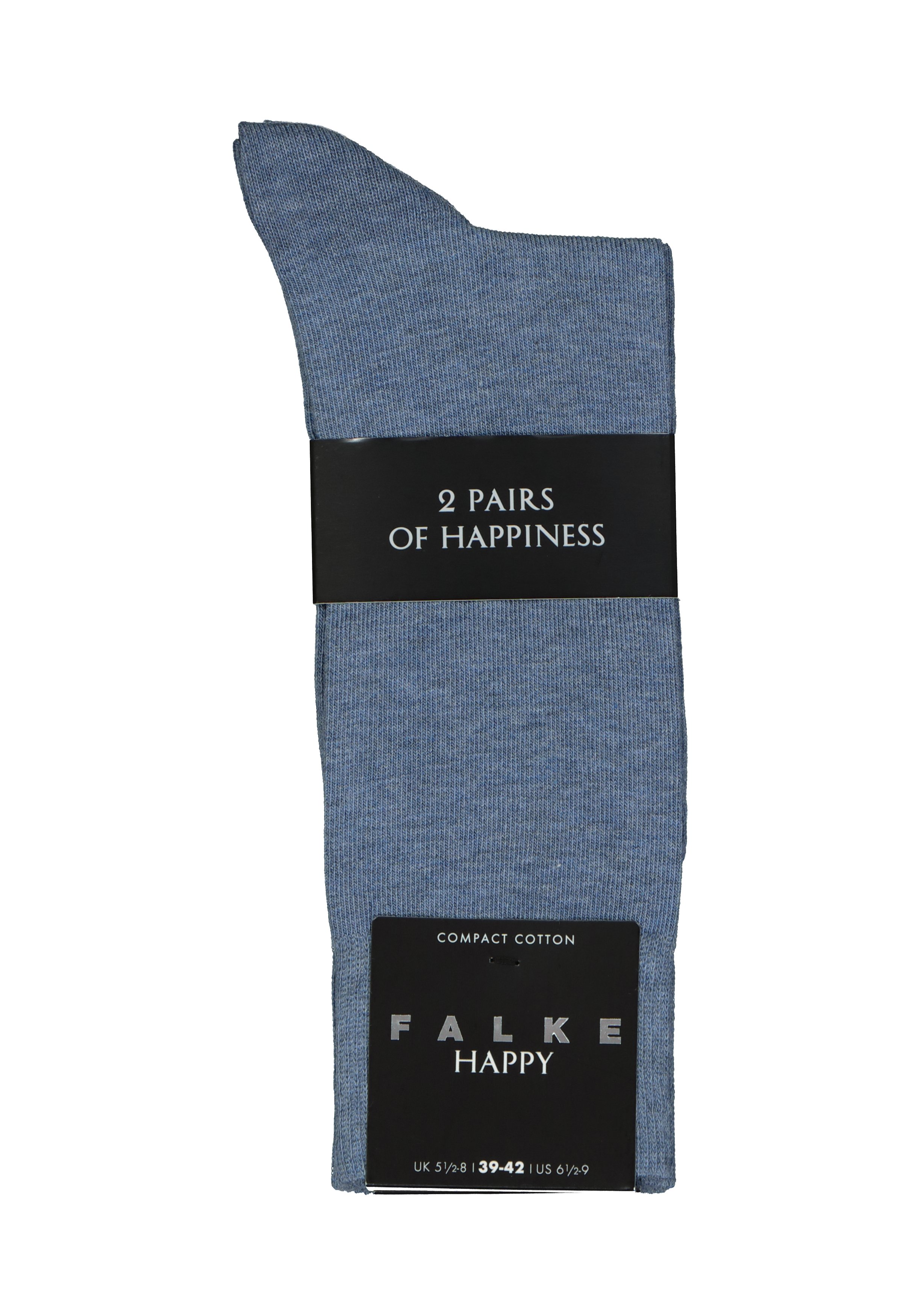 FALKE Happy herensokken (2-pack), jeansblauw (light denim)