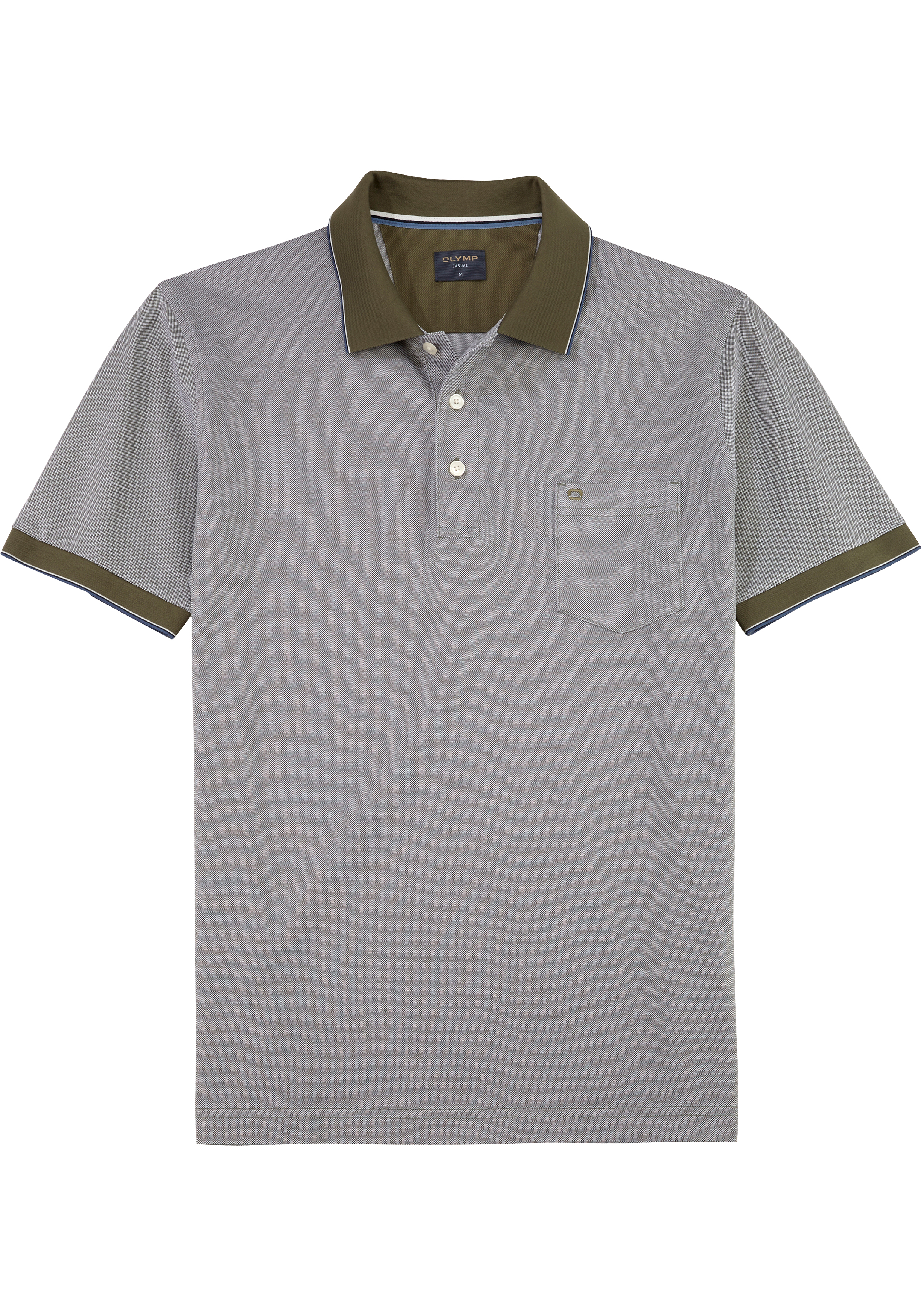 OLYMP Polo Casual, modern fit polo, olijfgroen