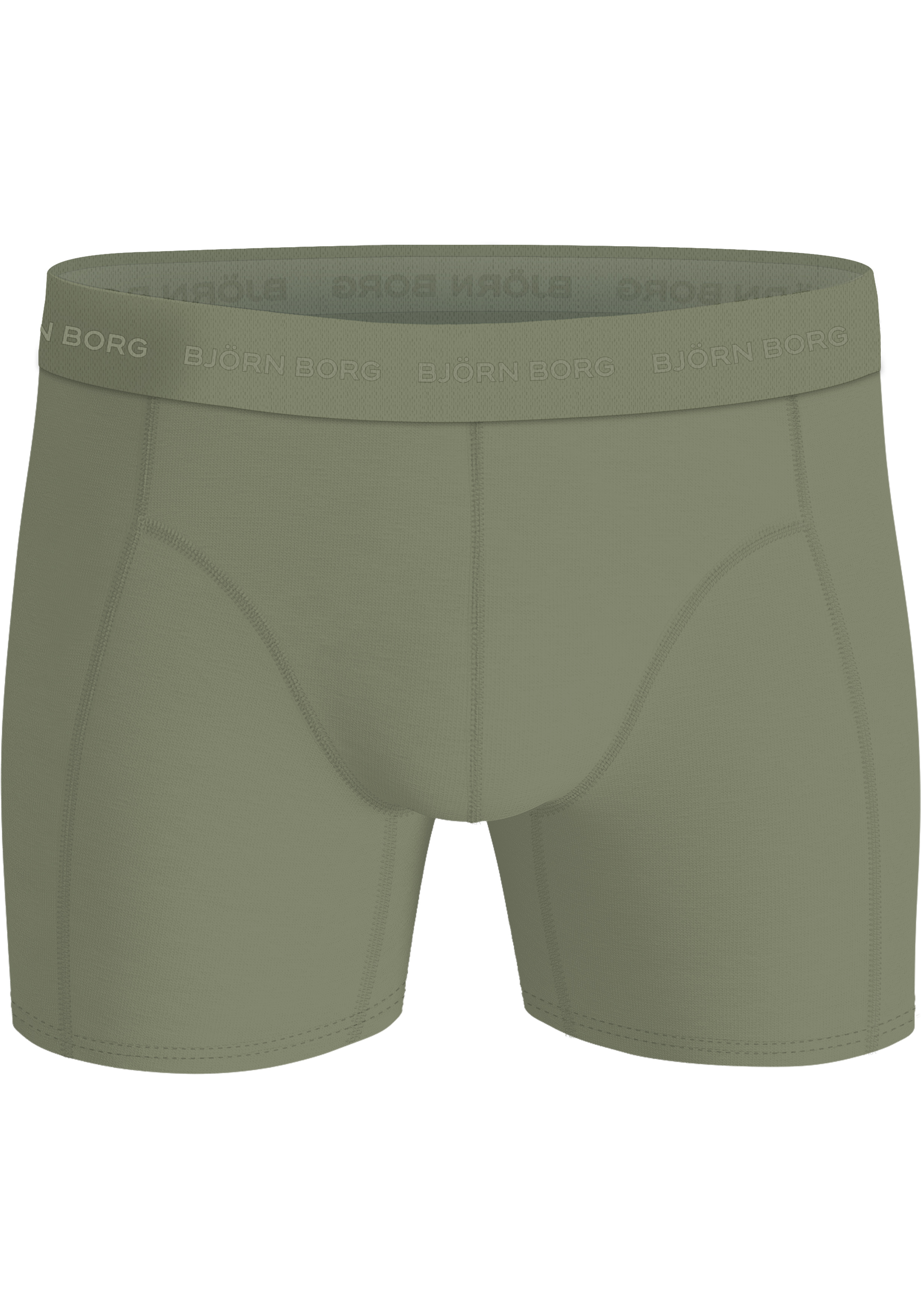 Bjorn Borg Cotton Stretch boxers, heren boxers normale lengte (5-pack), zwart, rood, groen, olijfgroen en groen met print