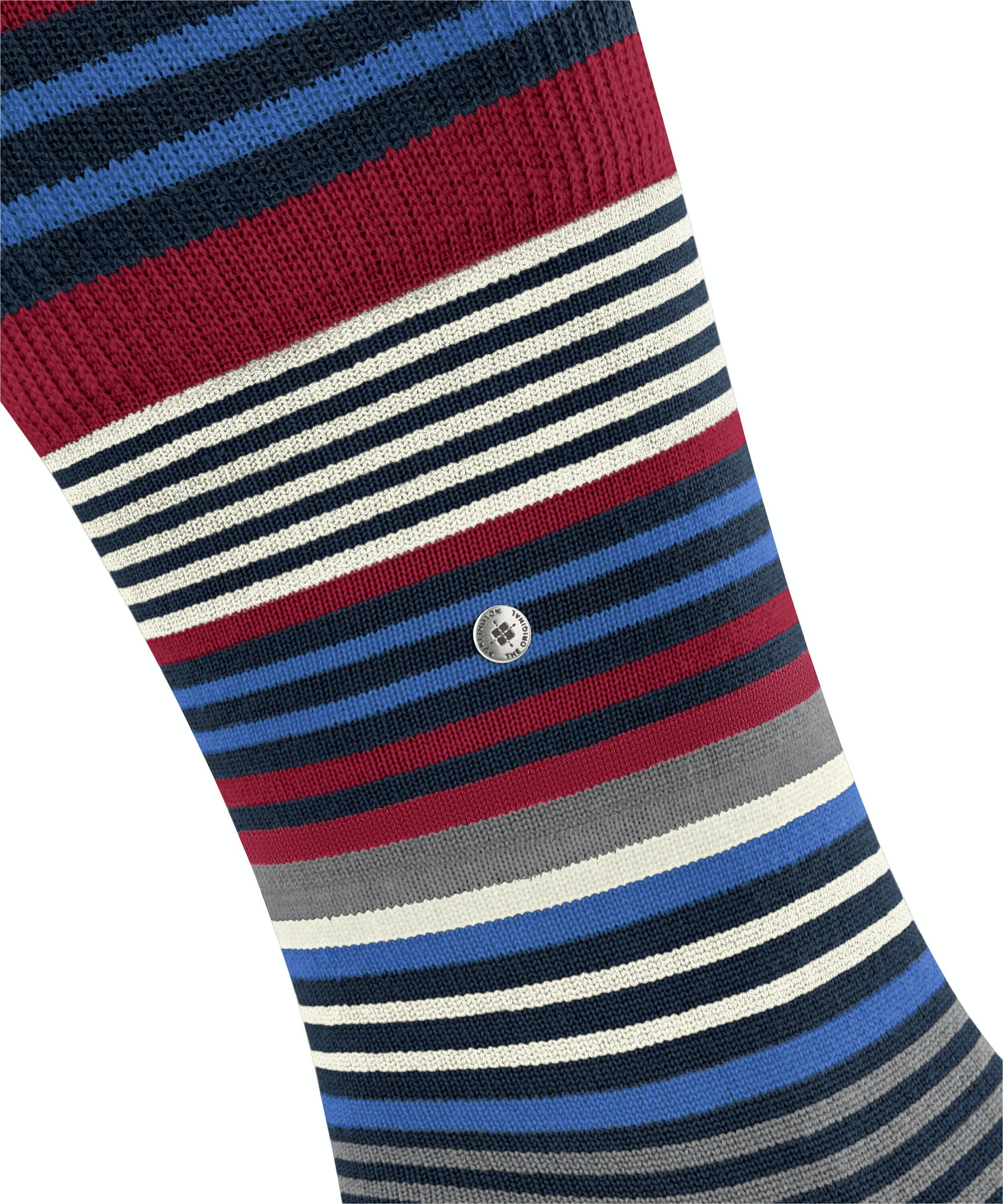 Burlington Stripe herensokken, blauw (marine)