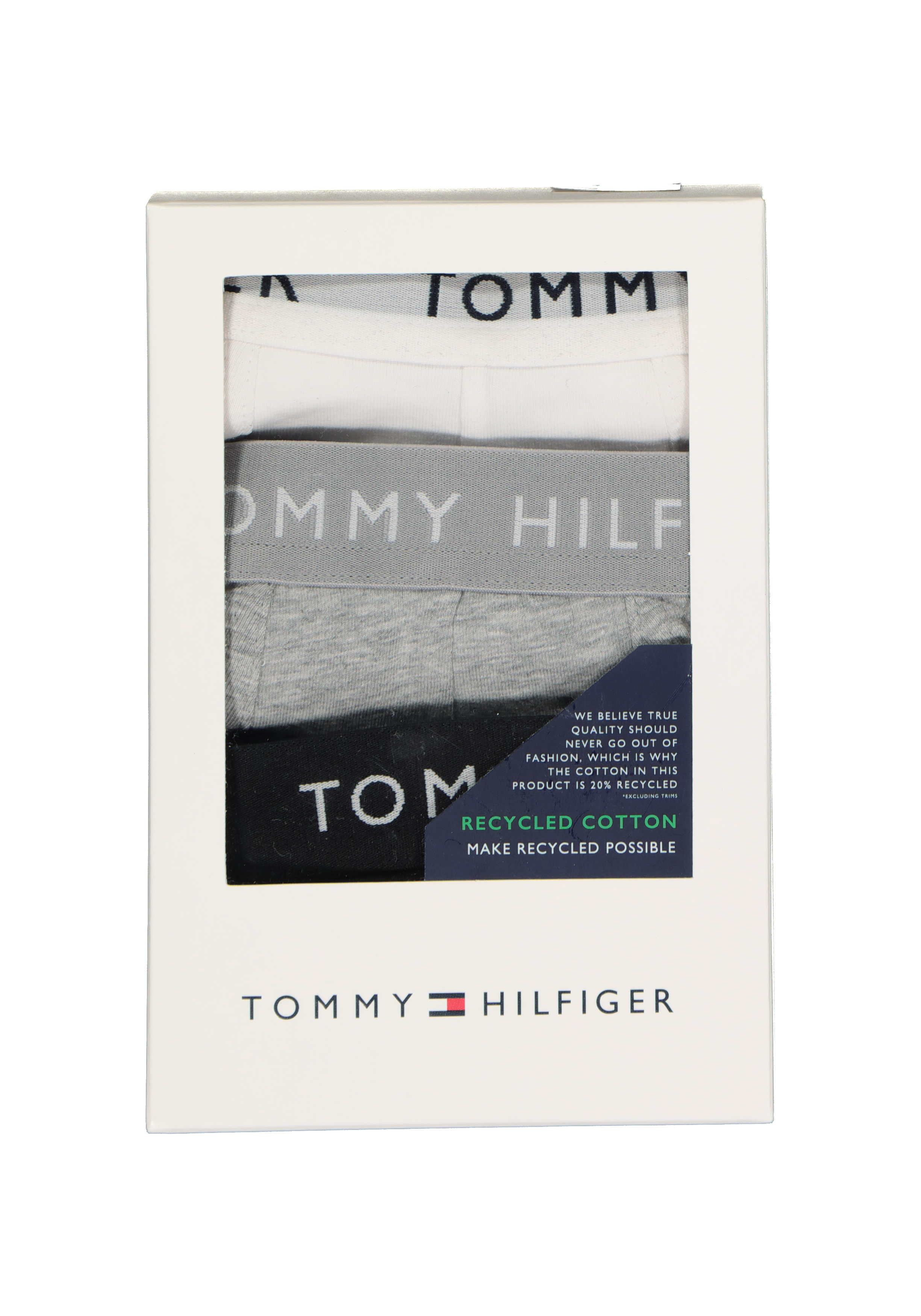 Tommy Hilfiger Recycled Essentials trunks (3-pack), wit, grijs en zwart