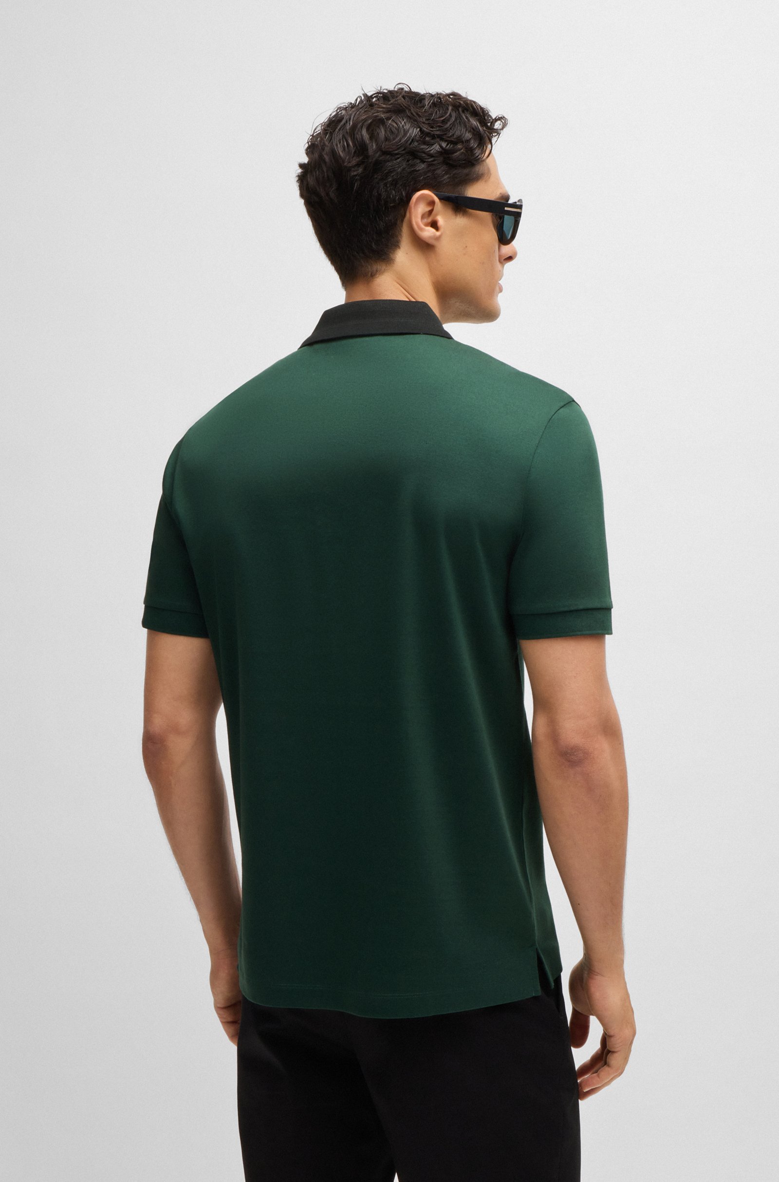 BOSS Phillipson slim fit heren polo, pique, groen