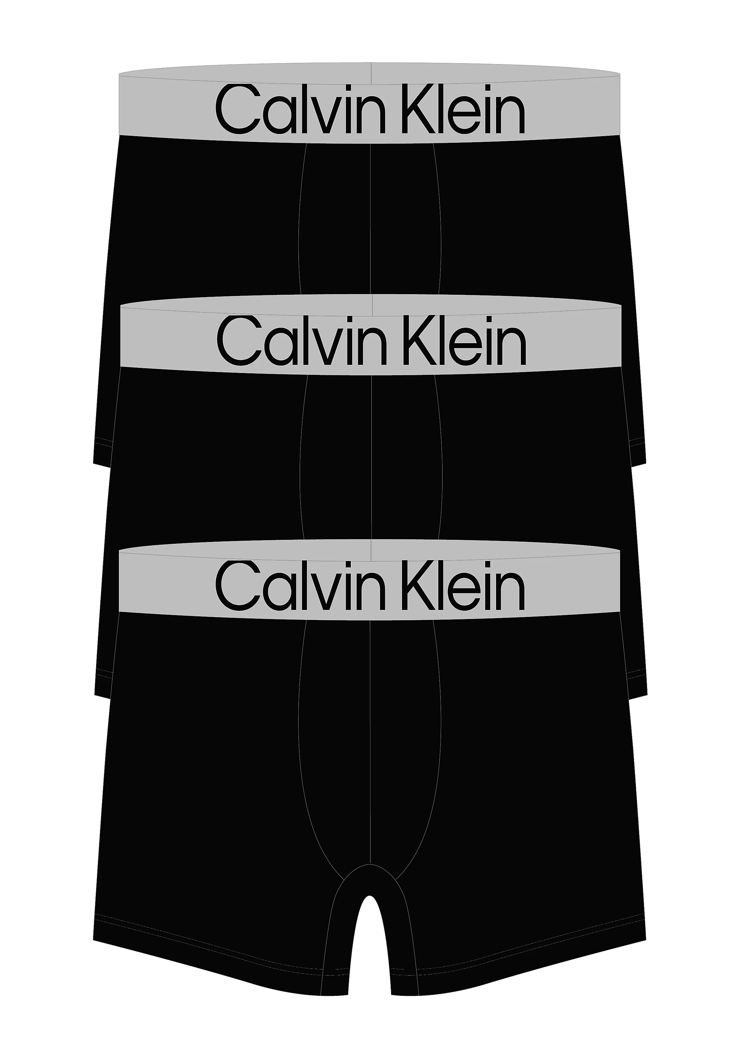 Calvin Klein Boxer Briefs (3-pack), heren boxers extra lang, zwart