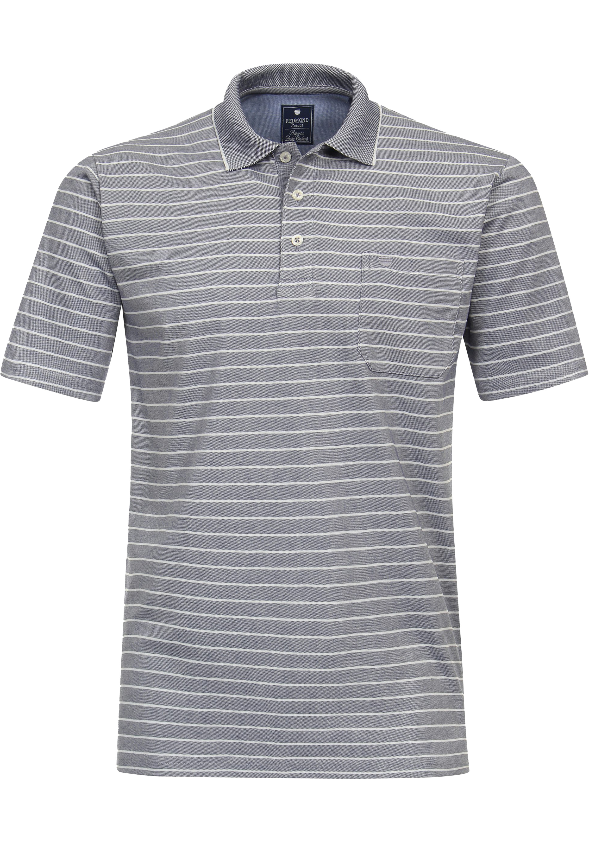 Redmond regular fit heren polo, jersey, blauw gestreept