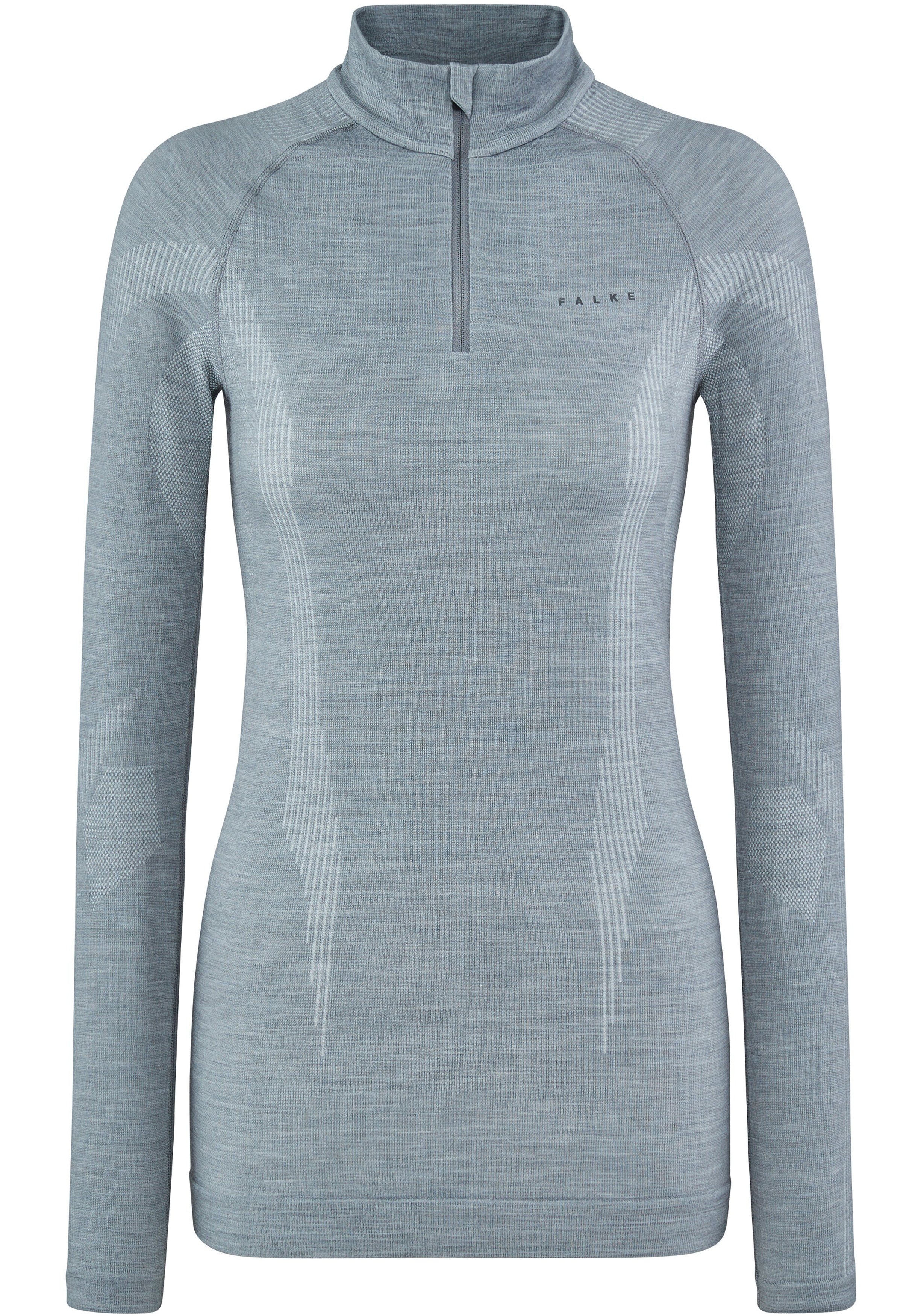 FALKE dames lange mouw shirt Wool-Tech, thermoshirt, grijs (grey-heather)