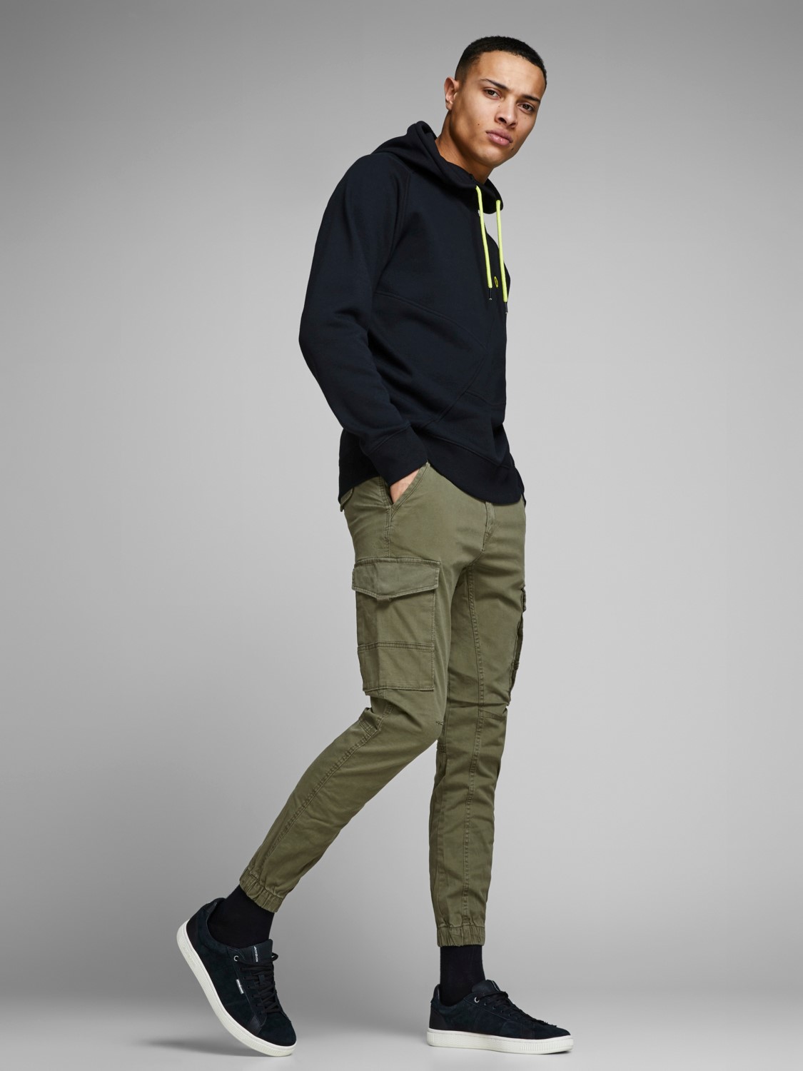 JACK & JONES Paul Lake Cargo loose fit, heren cargo broek, groen