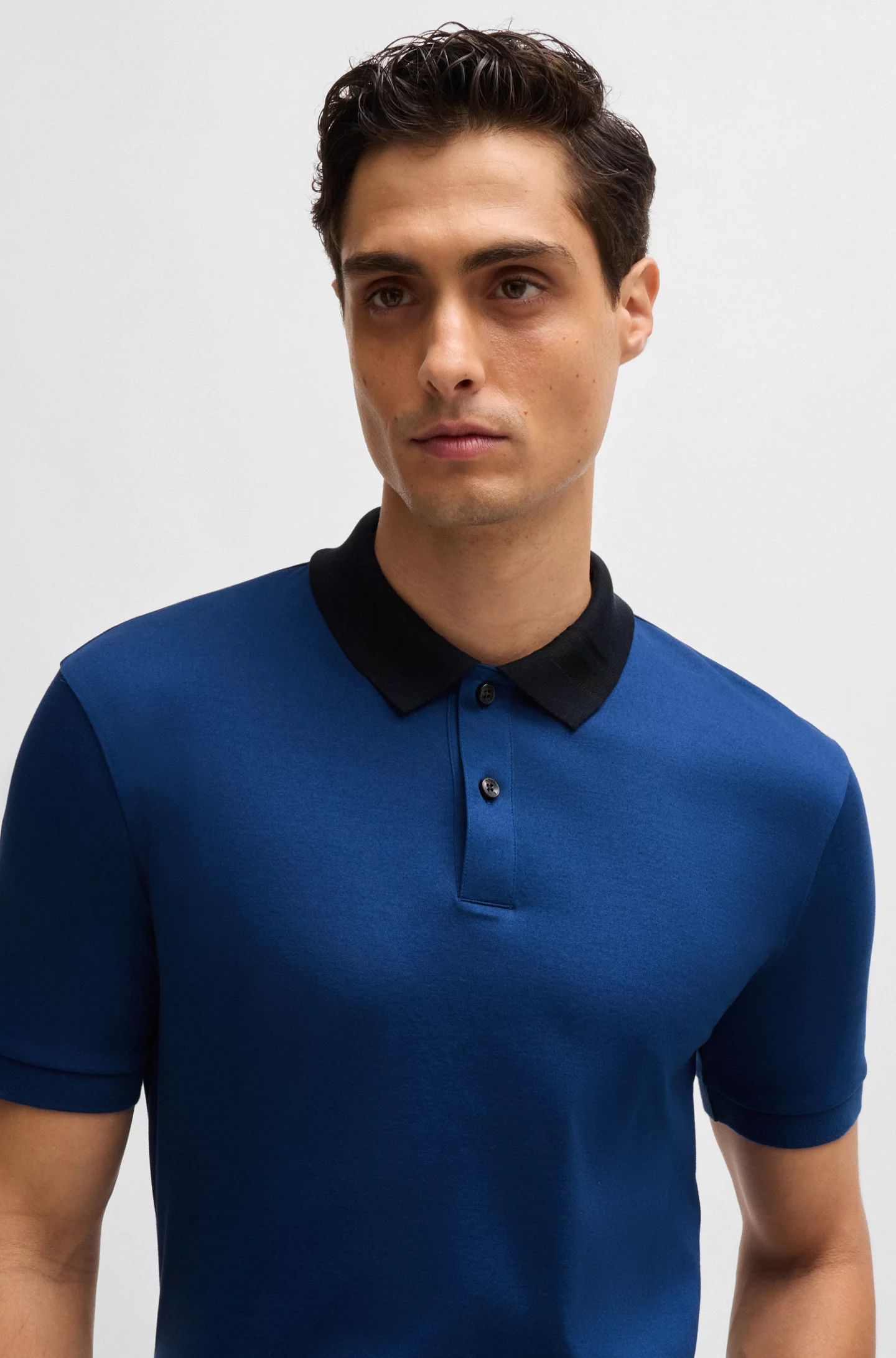 BOSS Phillipson slim fit heren polo, pique, blauw