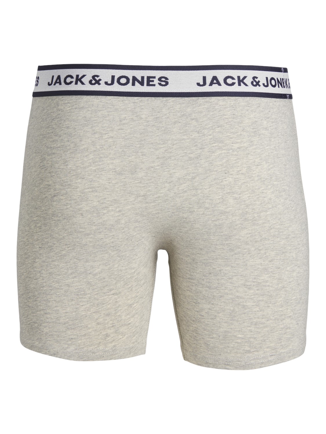 JACK & JONES Jacsolid boxer briefs (3-pack), heren boxers extra lang, lichtgrijs, wit en blauw