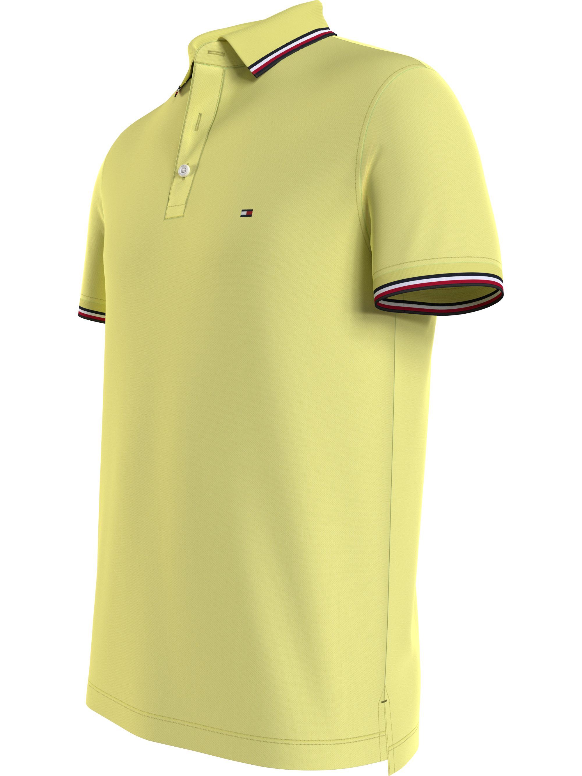 Tommy Hilfiger 1985 Rwb Tipped Slim Polo, heren poloshirt, lichgeel