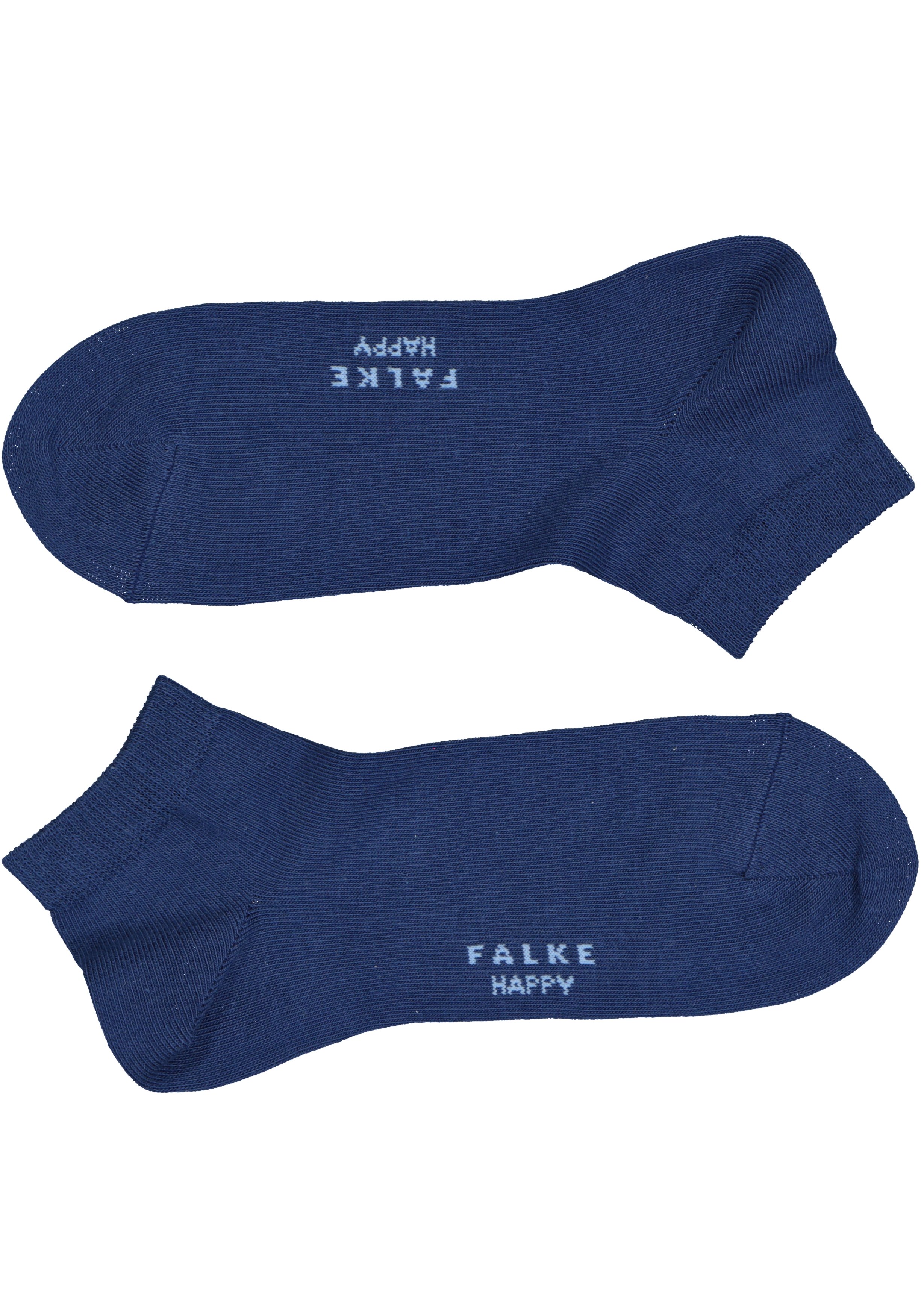 FALKE Happy dames enkelsokken (2-pack), katoen, kobalt blauw (royal blue)