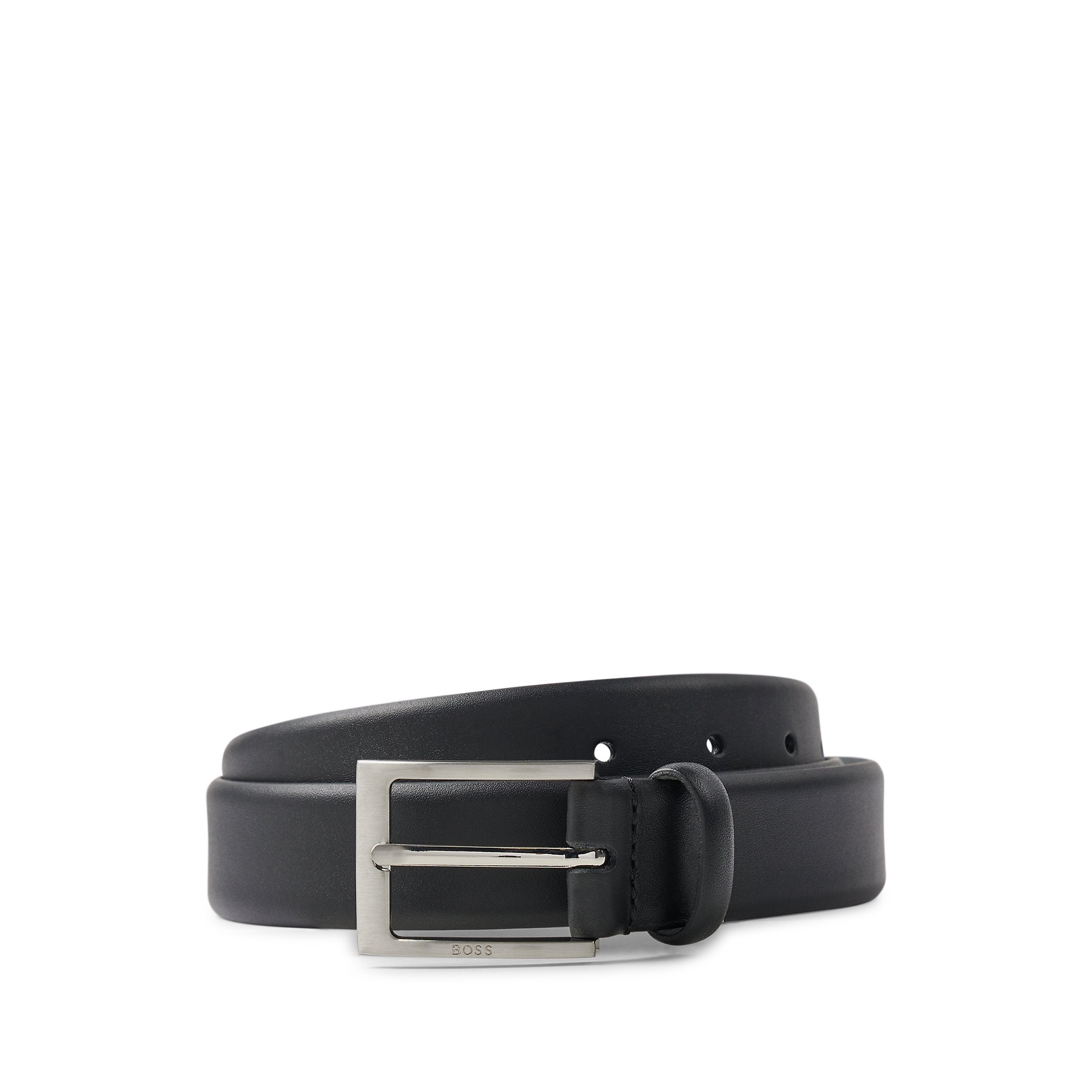 BOSS leren heren riem, zwart