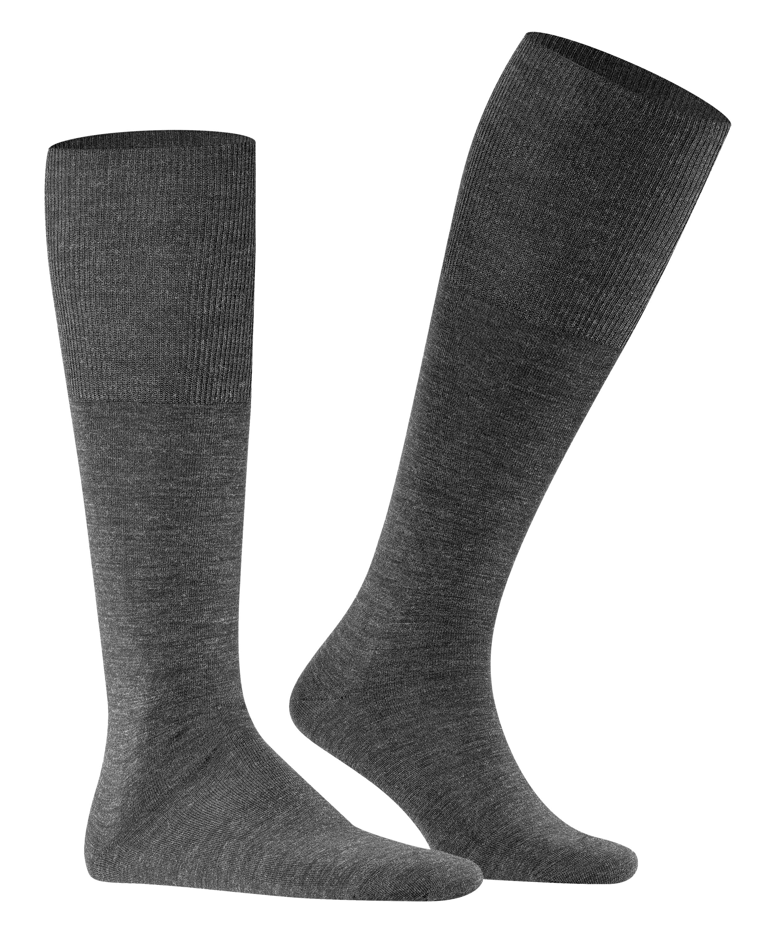 FALKE Airport heren kniekousen, grijs (dark grey)