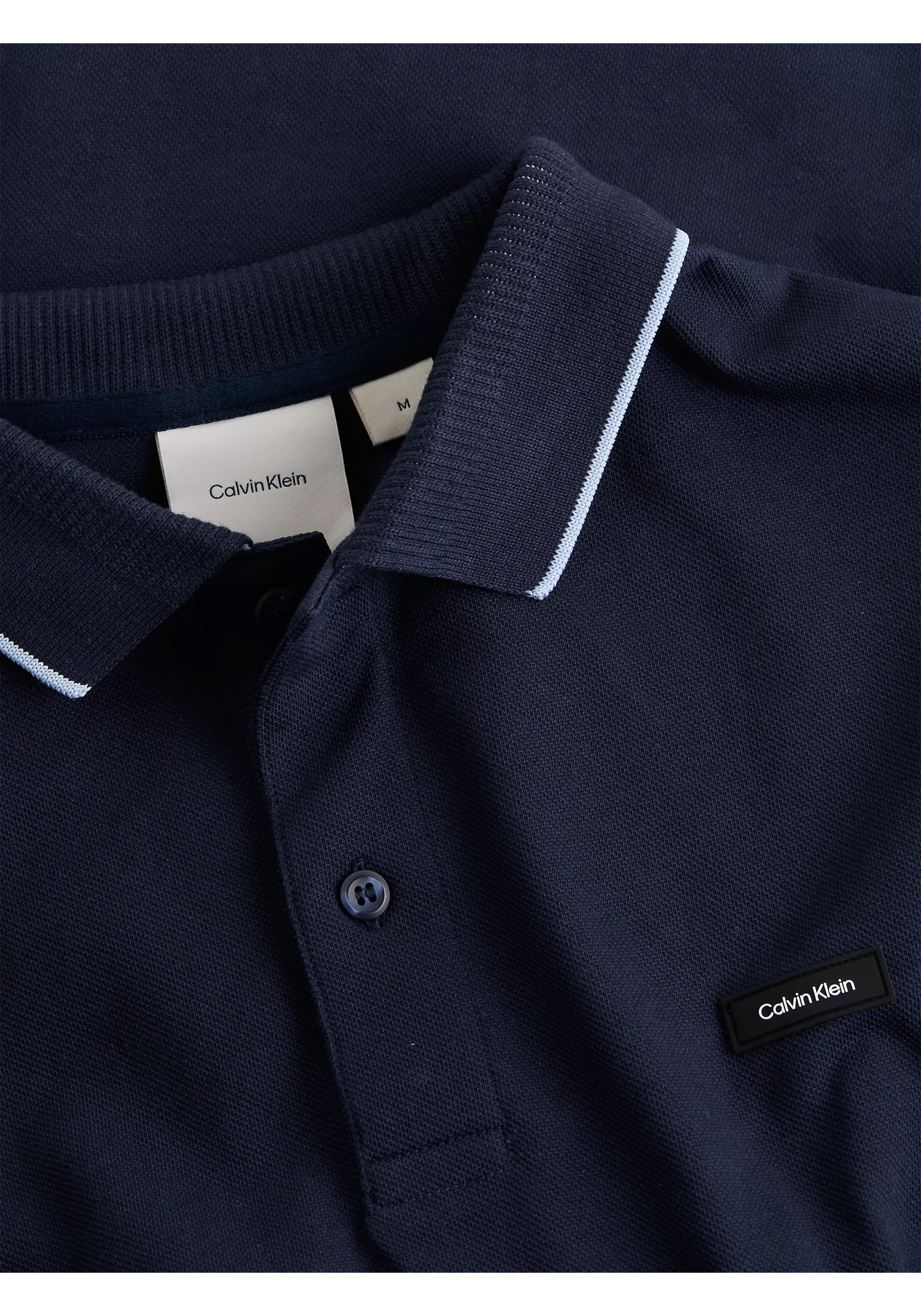 Calvin Klein Stretch Pique Regular Polo, heren poloshirt, donkerblauw