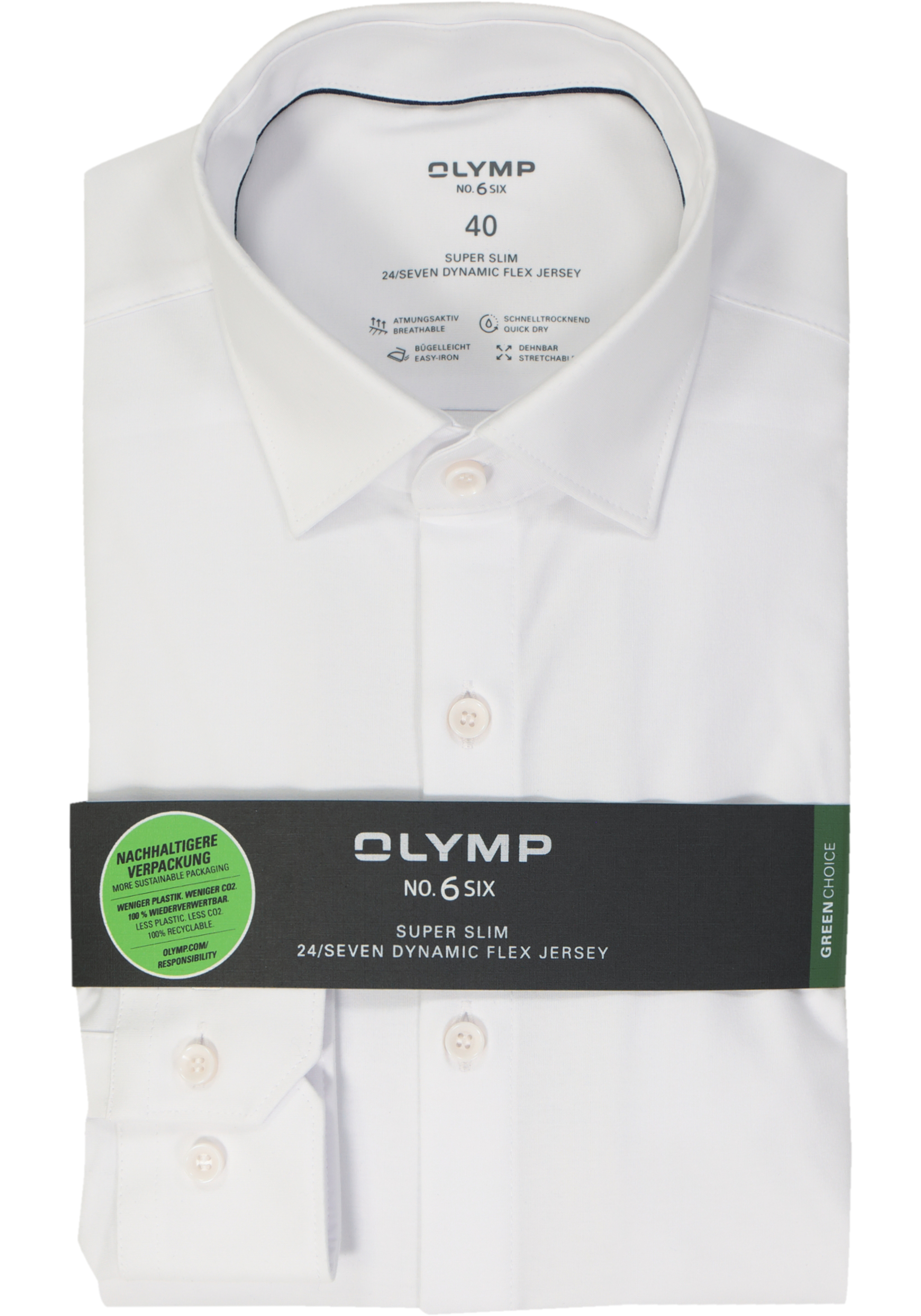 OLYMP No. Six 24/Seven super slim fit overhemd, tricot, wit