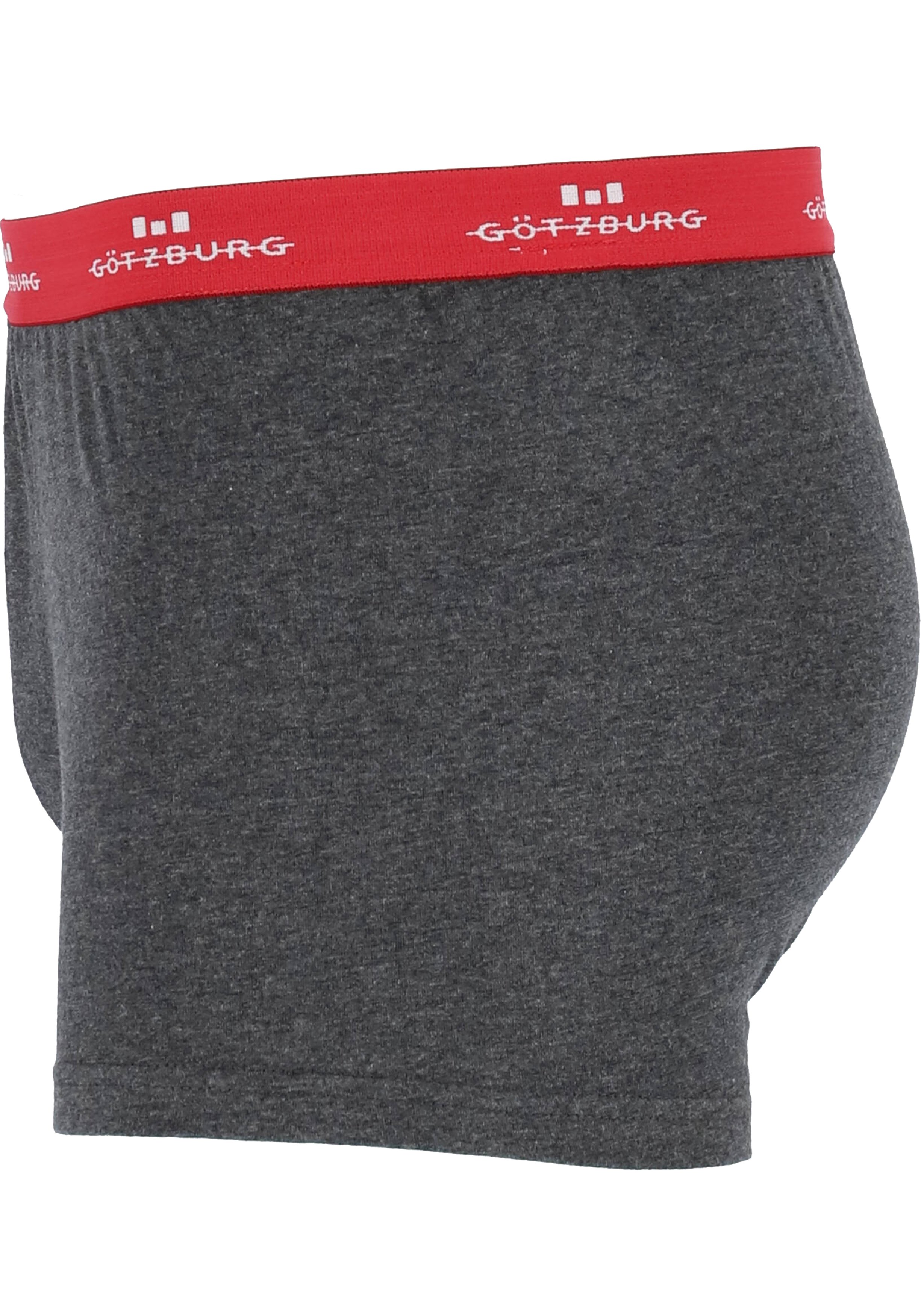 Gotzburg heren boxers (2-pack), normale lengte, donkergrijs en rood