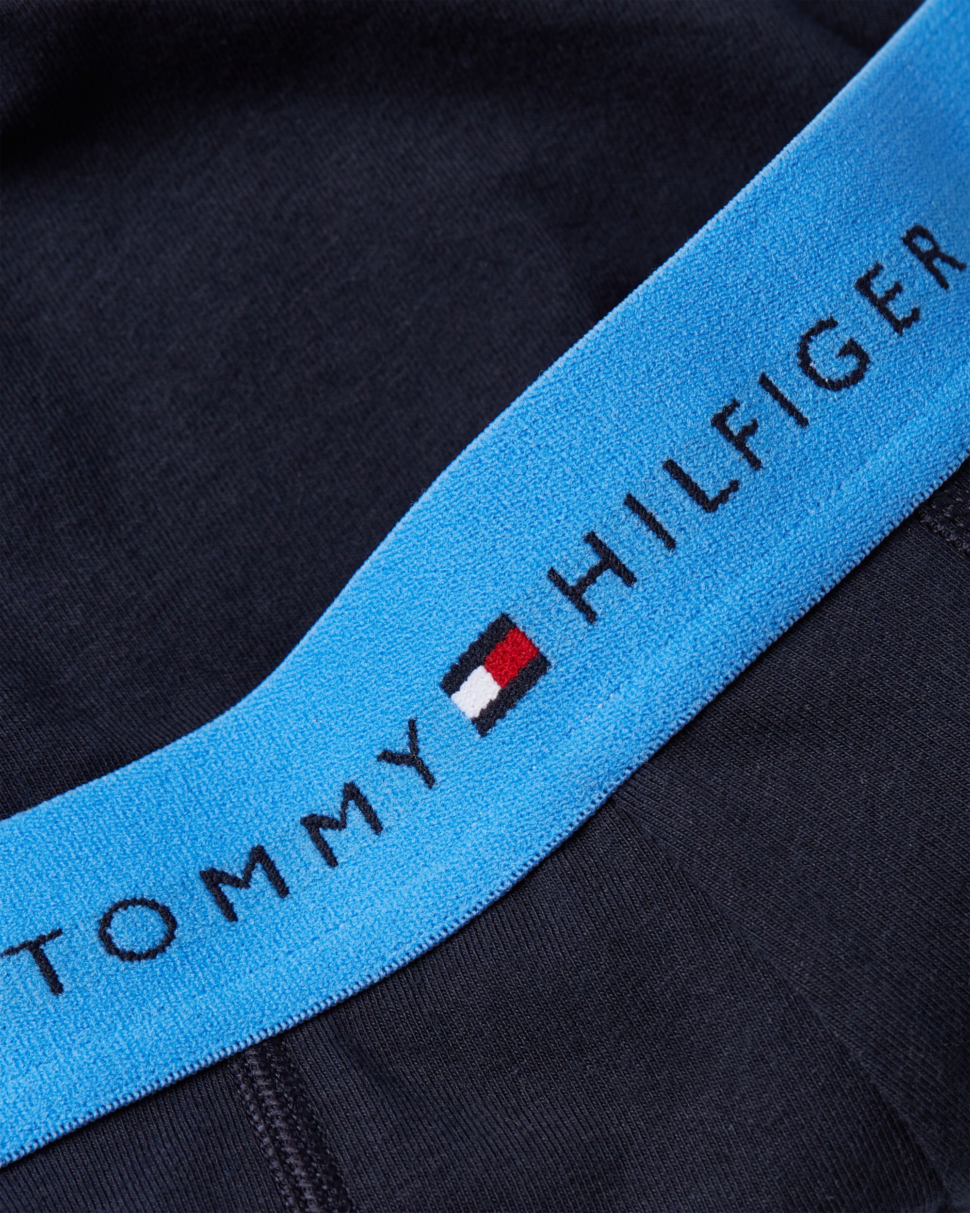 Tommy Hilfiger trunk (3-pack), heren boxers normale lengte, blauw met gekleurde tailleband