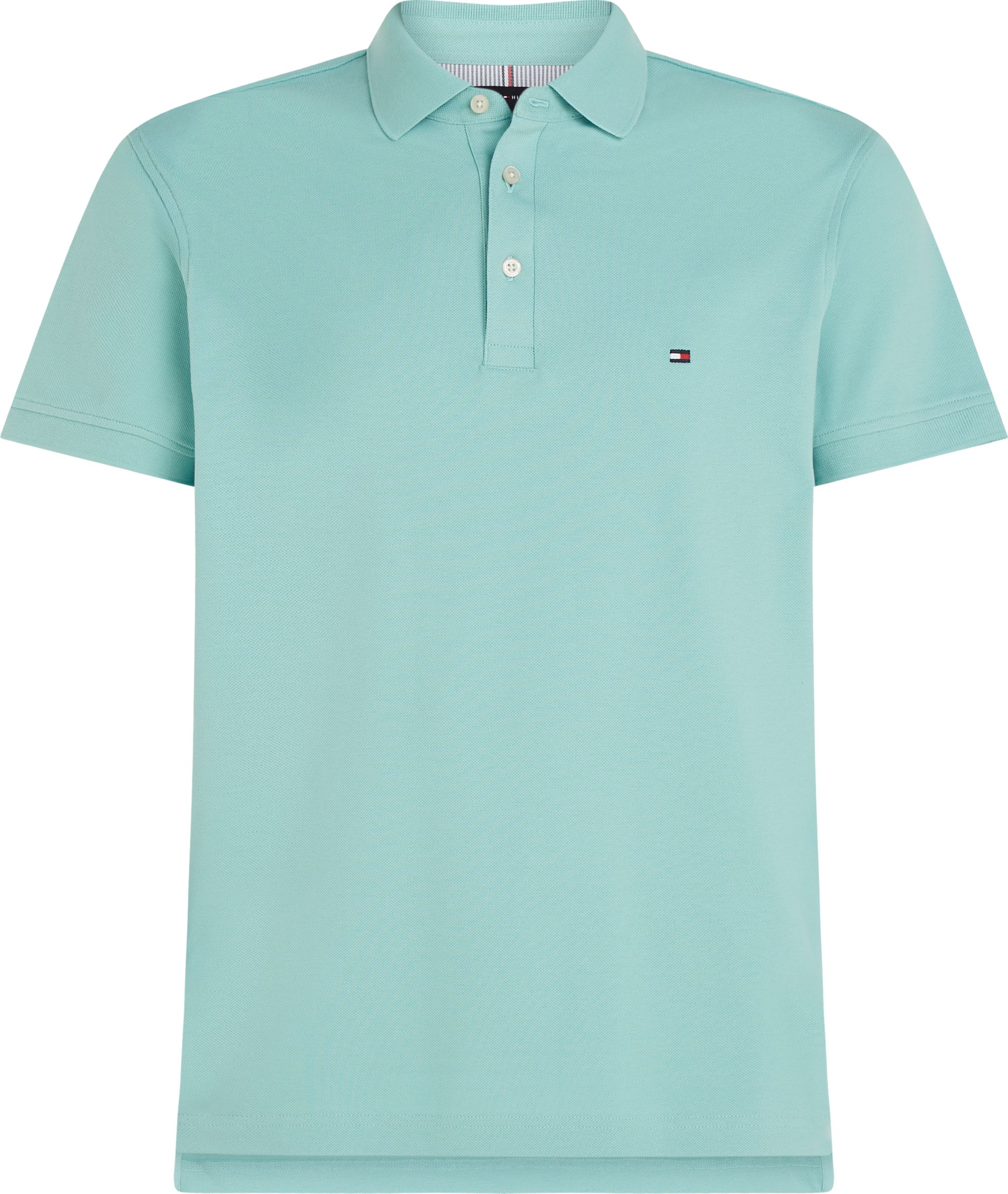 Tommy Hilfiger 1985 Slim Polo, heren poloshirt, licht aqua