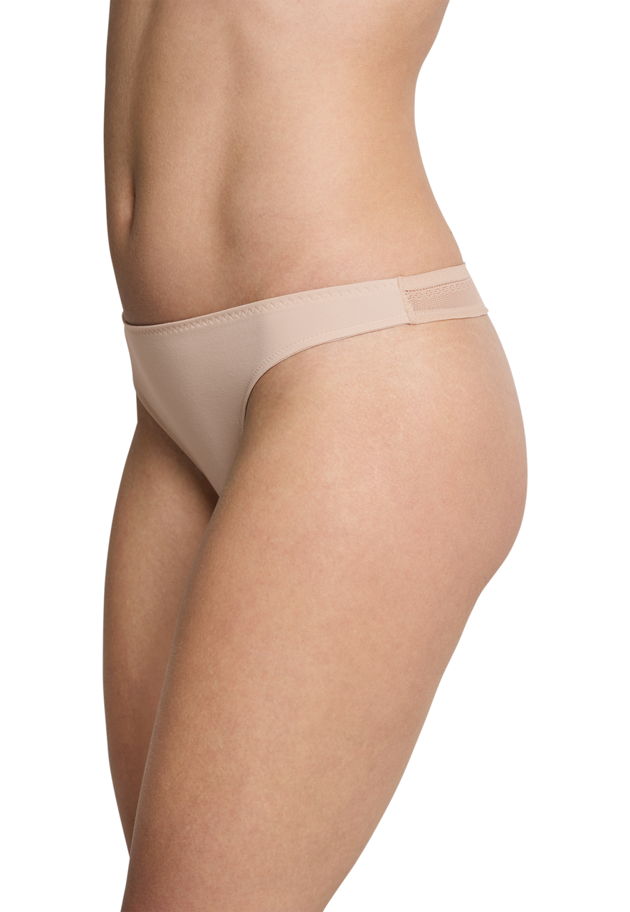 SCHIESSER Invisible Lace (1-pack), dames string microvezels kant sandkleur