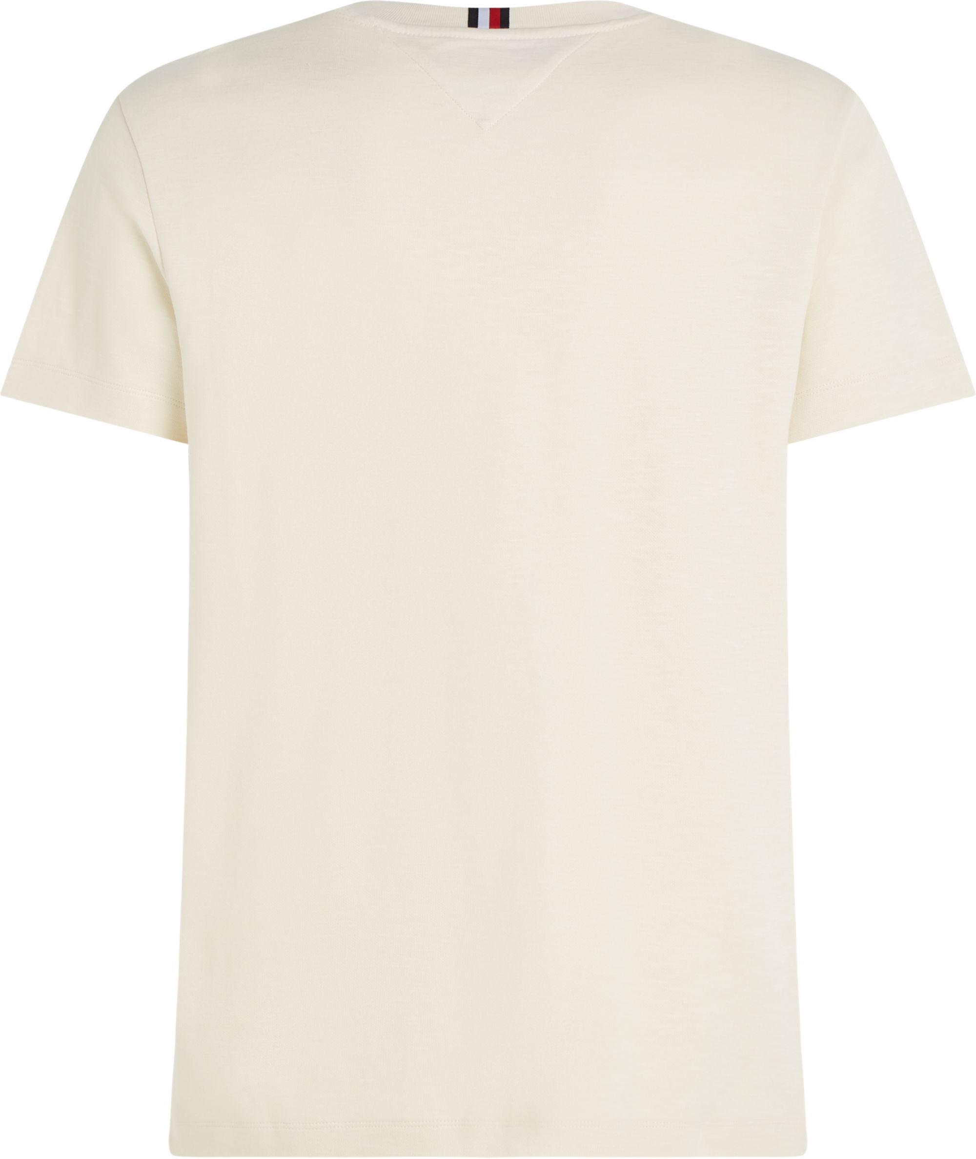 Tommy Hilfiger Monogram Badge Tee, heren T-shirt korte mouw O-hals, beige