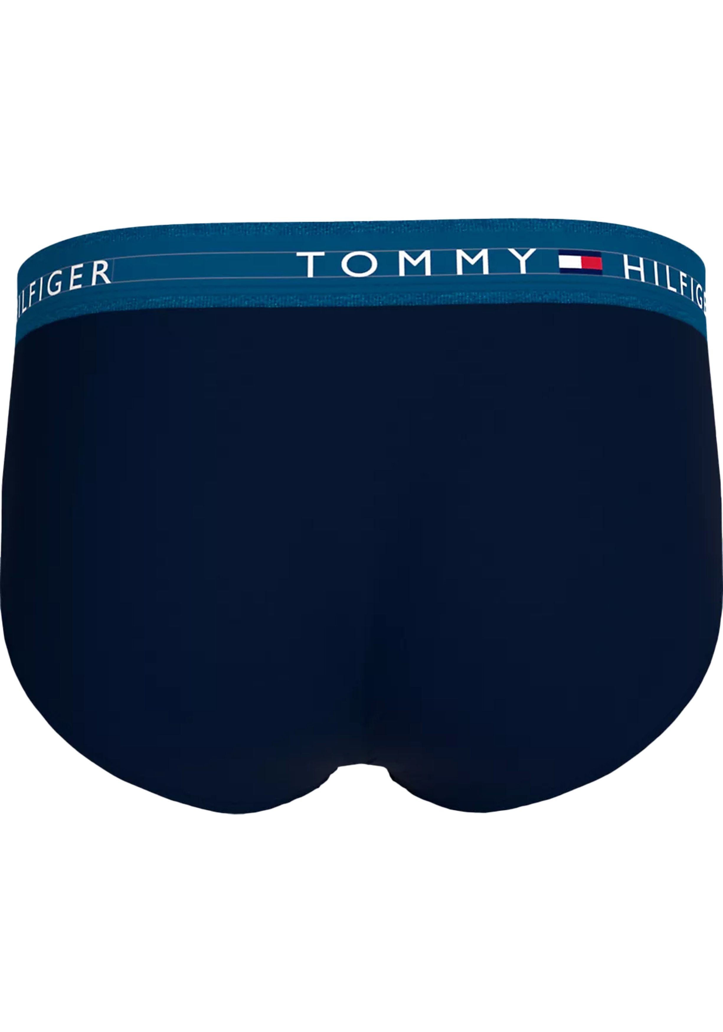 Tommy Hilfiger hipster brief (5-pack), heren slips, blauw met gekleurde tailleband