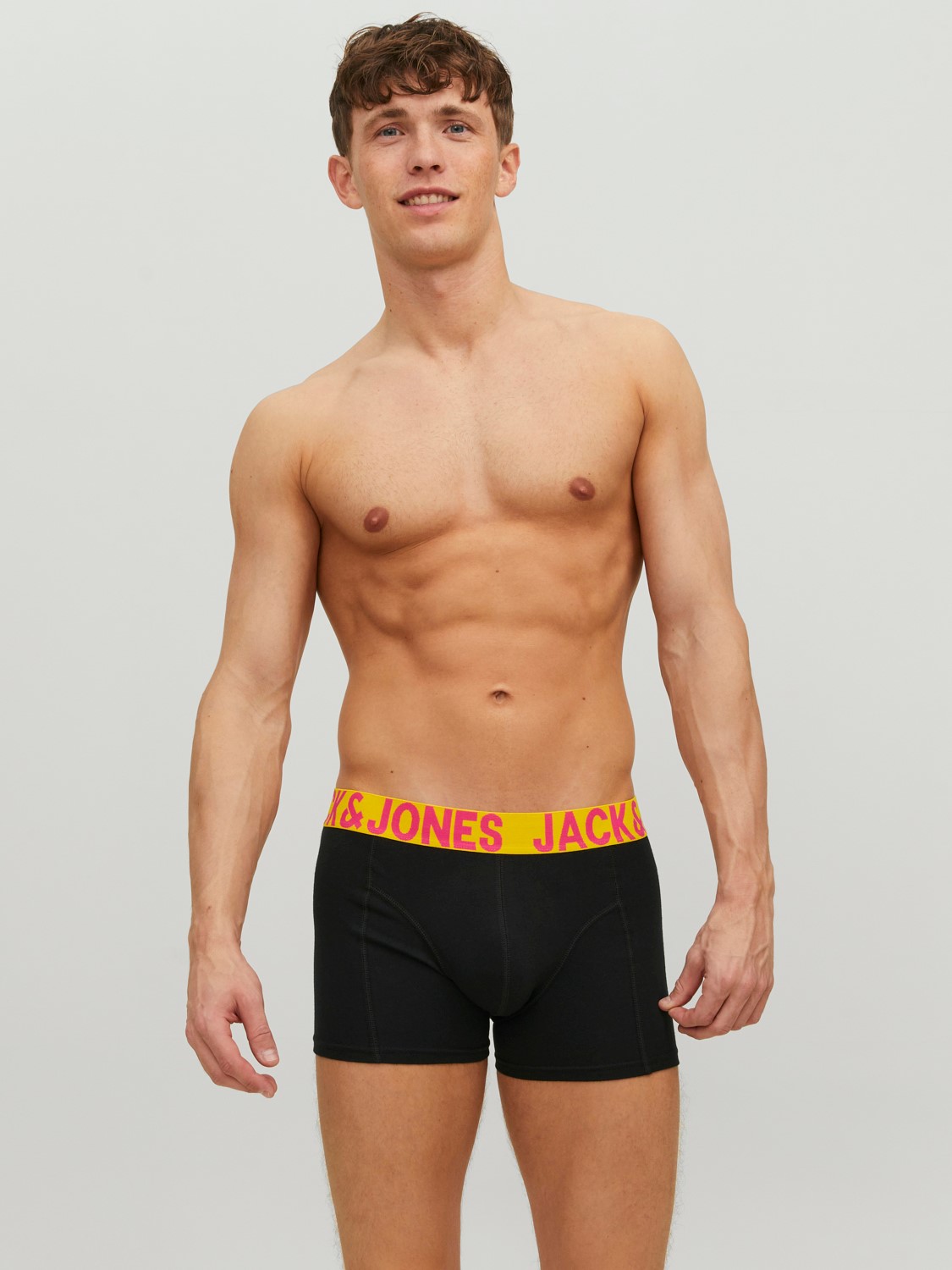 JACK & JONES Jaccrazy solid trunks (3-pack), heren boxers normale lengte, zwart en blauw