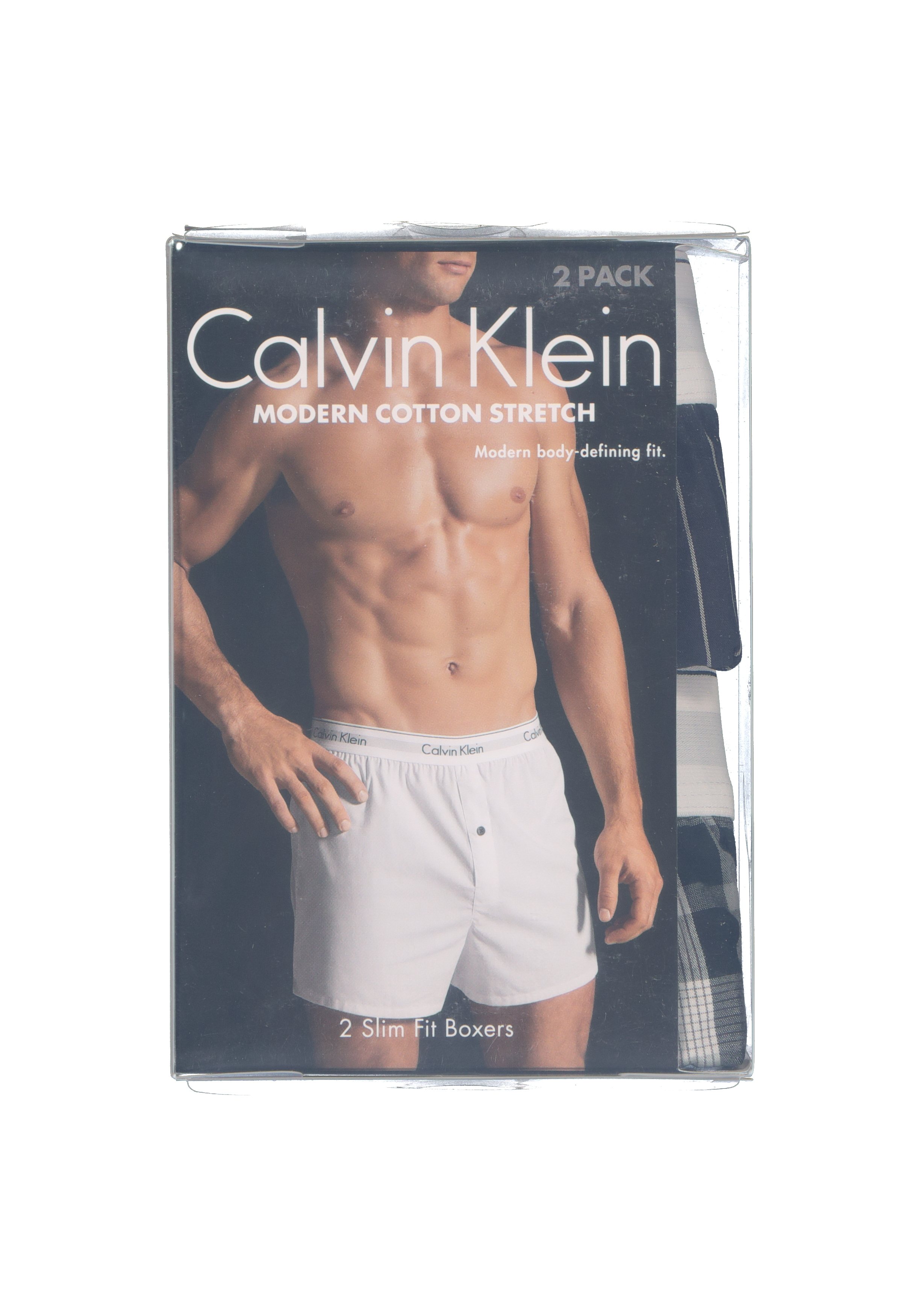 Calvin Klein Modern Cotton Slim Fit Boxer (2-pack), wijde boxers katoen, gestreept en geruit