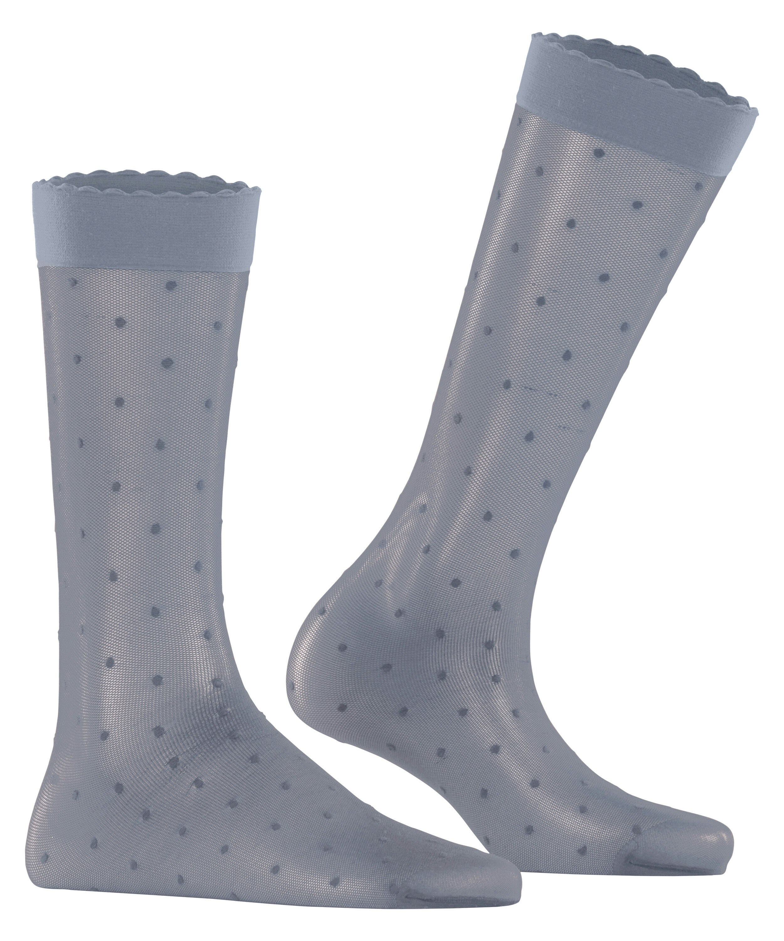 FALKE Dot 15 DEN dames kniekousen, grijs (pearl grey)