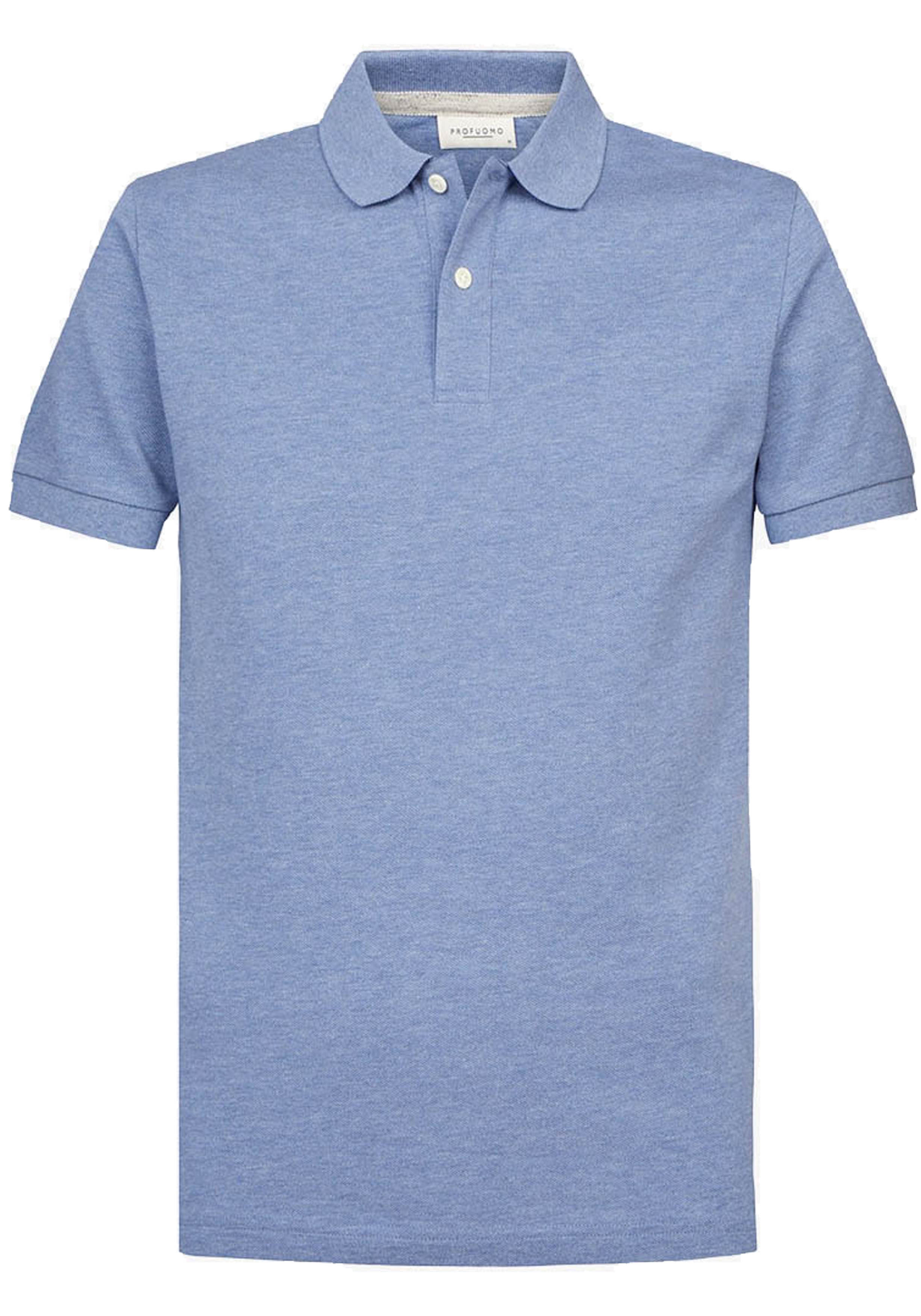 Profuomo slim fit heren polo, blauw