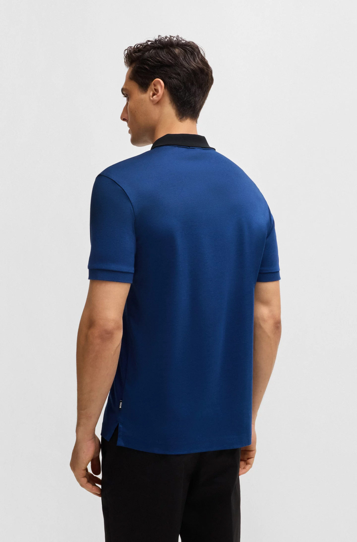 BOSS Phillipson slim fit heren polo, pique, blauw