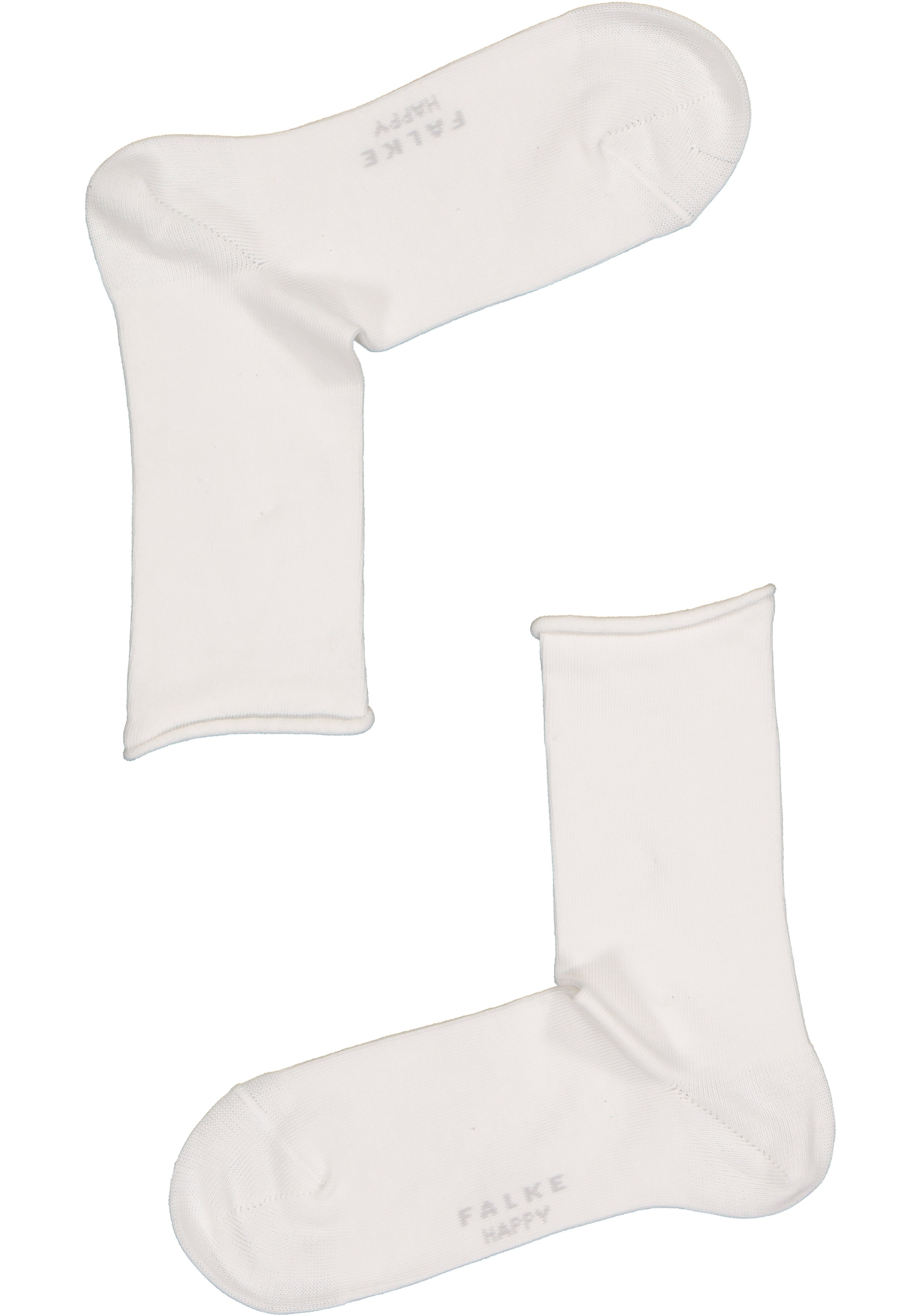 FALKE Happy damessokken (2-pack), katoen, wit (white)